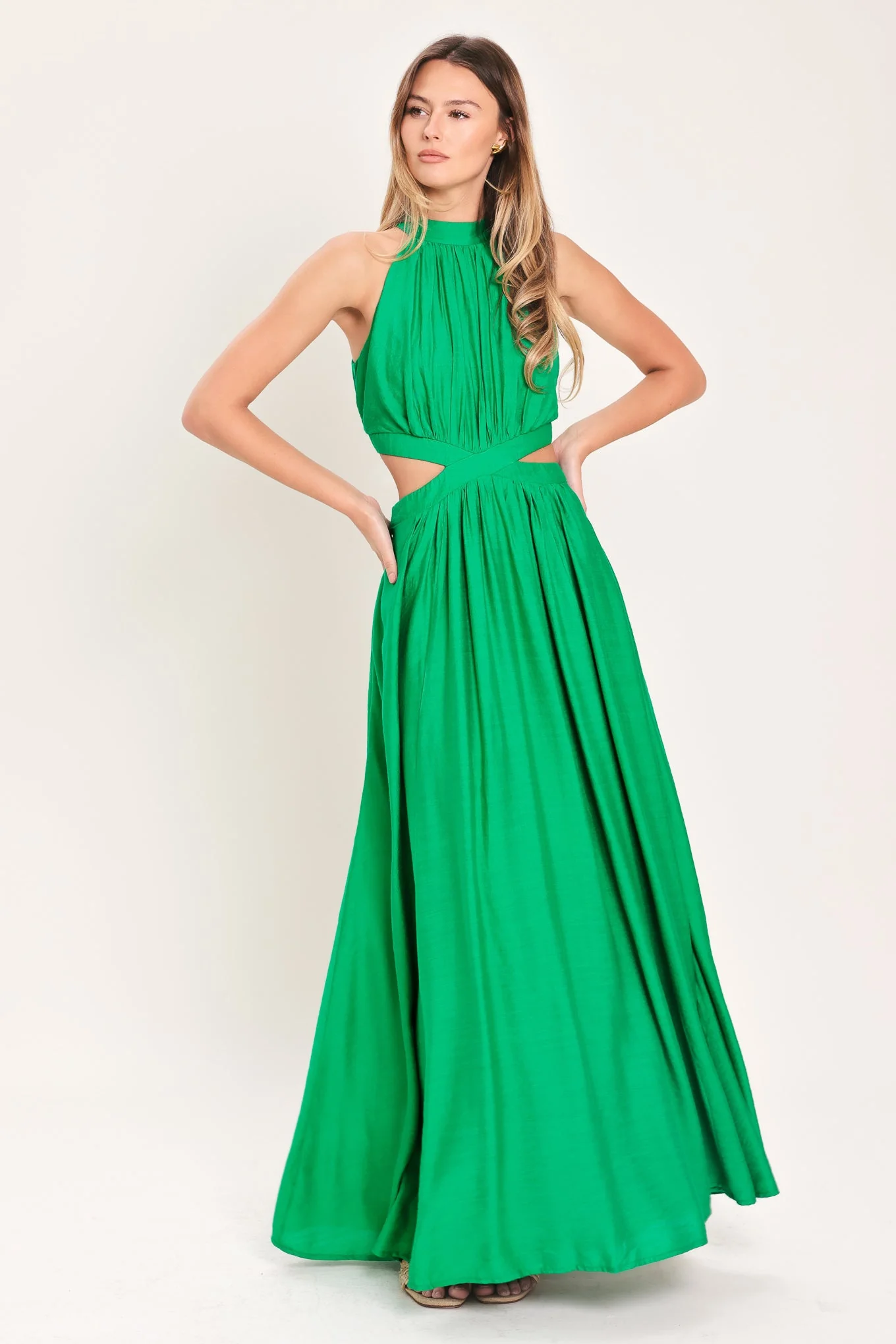 HALTER MAXI DRESS WITH SIDE CUT-OUTS - Image 4