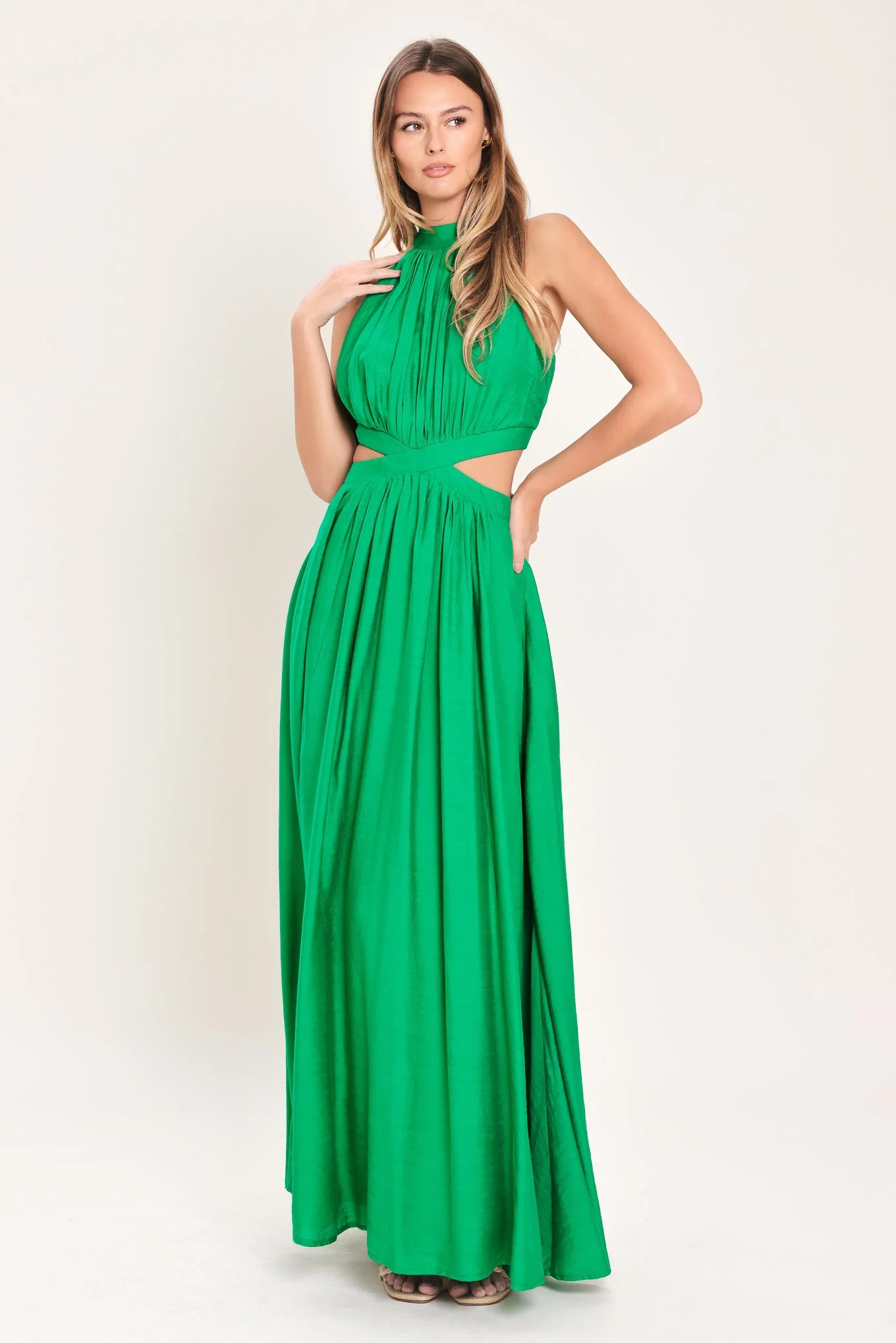 HALTER MAXI DRESS WITH SIDE CUT-OUTS - Image 5