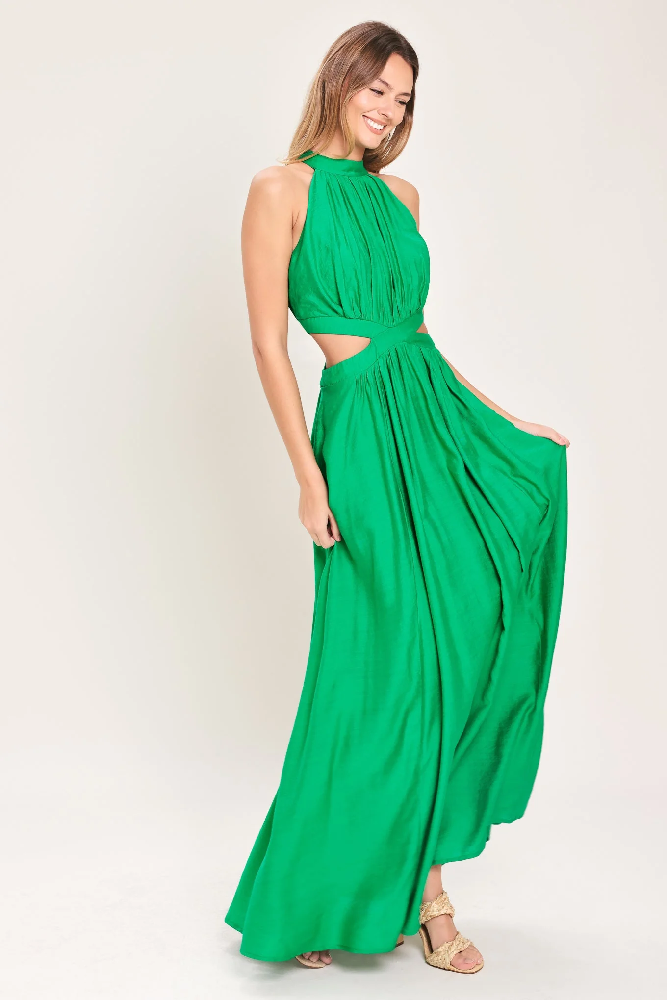 HALTER MAXI DRESS WITH SIDE CUT-OUTS - Image 6