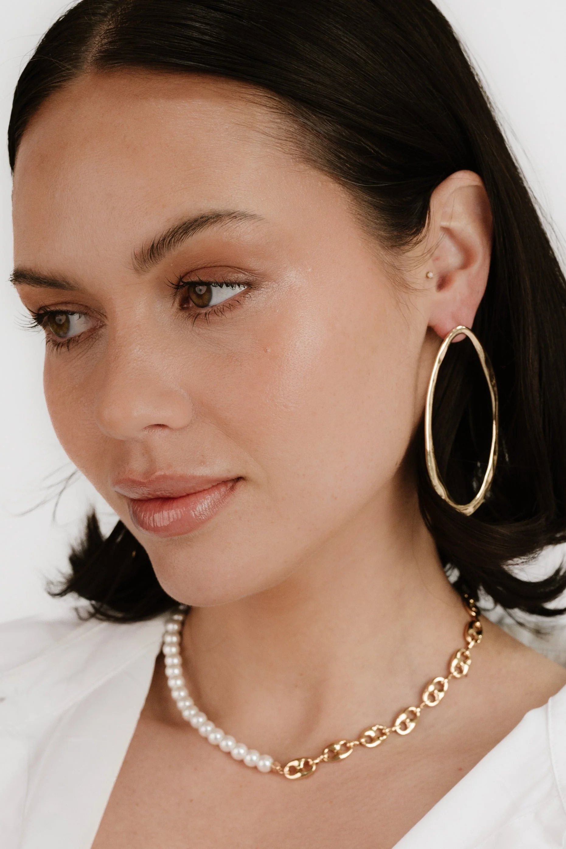 Hammered Large Oval Earrings - Image 5