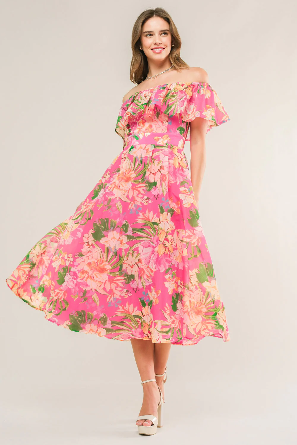 HAPPIEST HERE PINK MIDI DRESS - Image 3