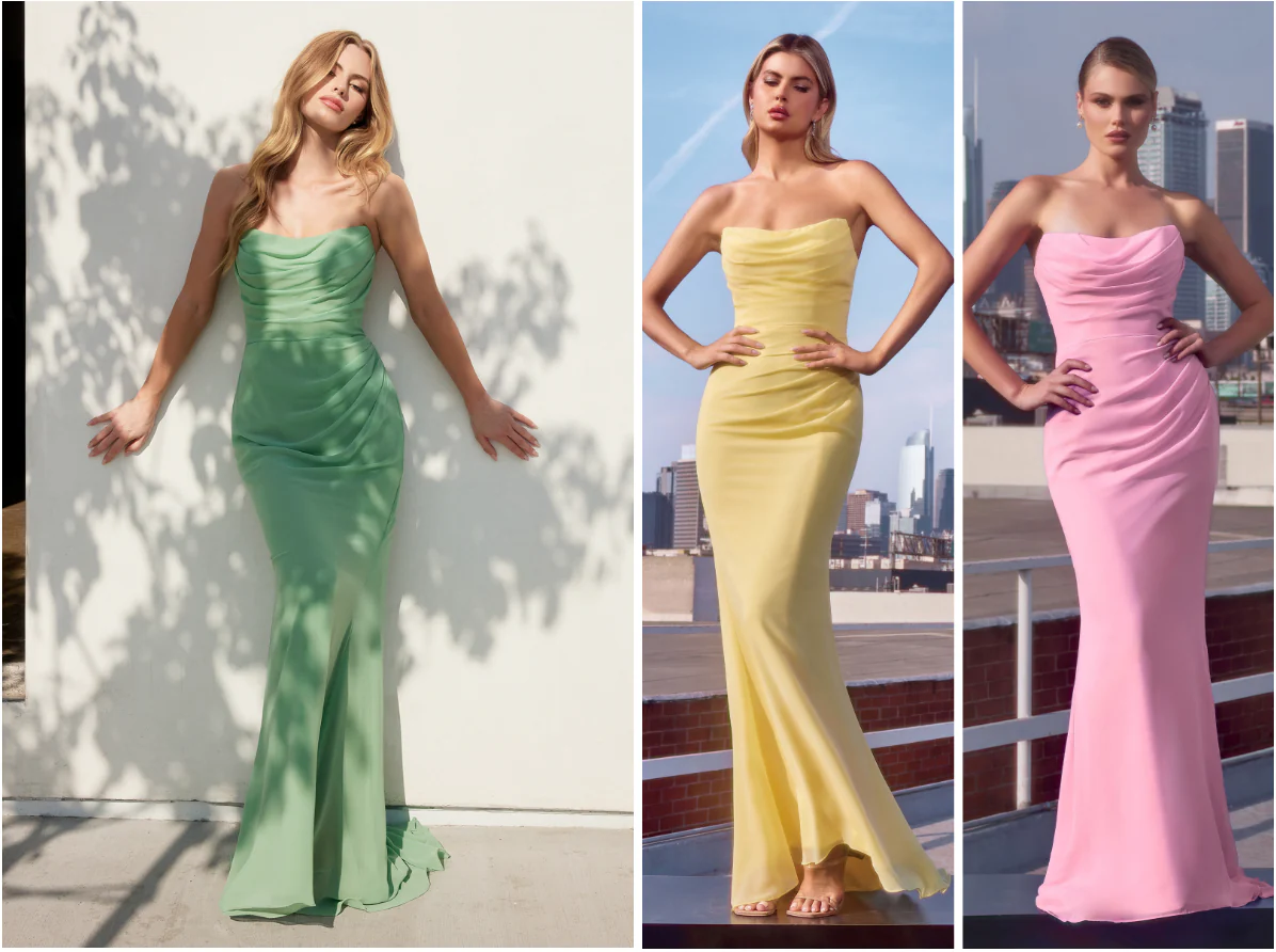 Haven Gown - Chiffon Fitted Long Strapless Dress - Image 14