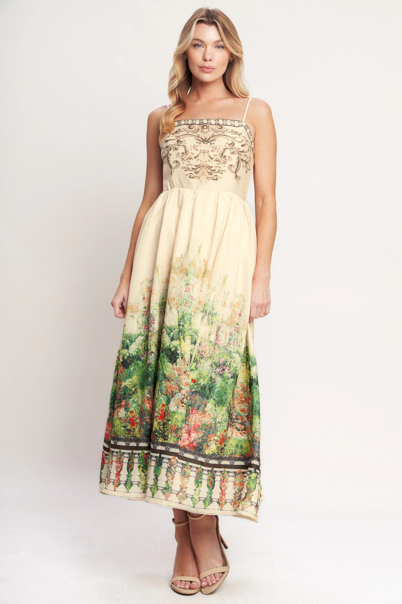 HEIRLOOM BORDER PRINTED MIDI DRESS - Image 2
