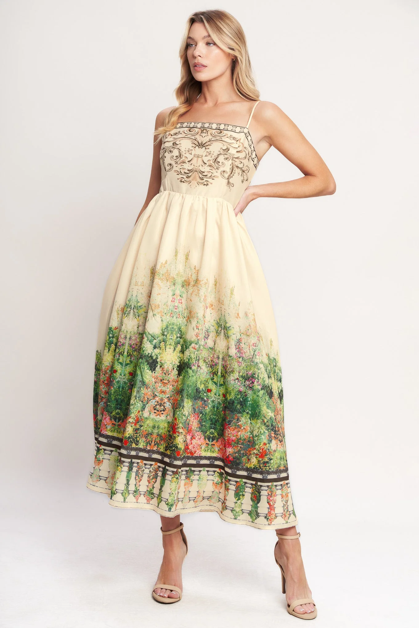 HEIRLOOM BORDER PRINTED MIDI DRESS - Image 3