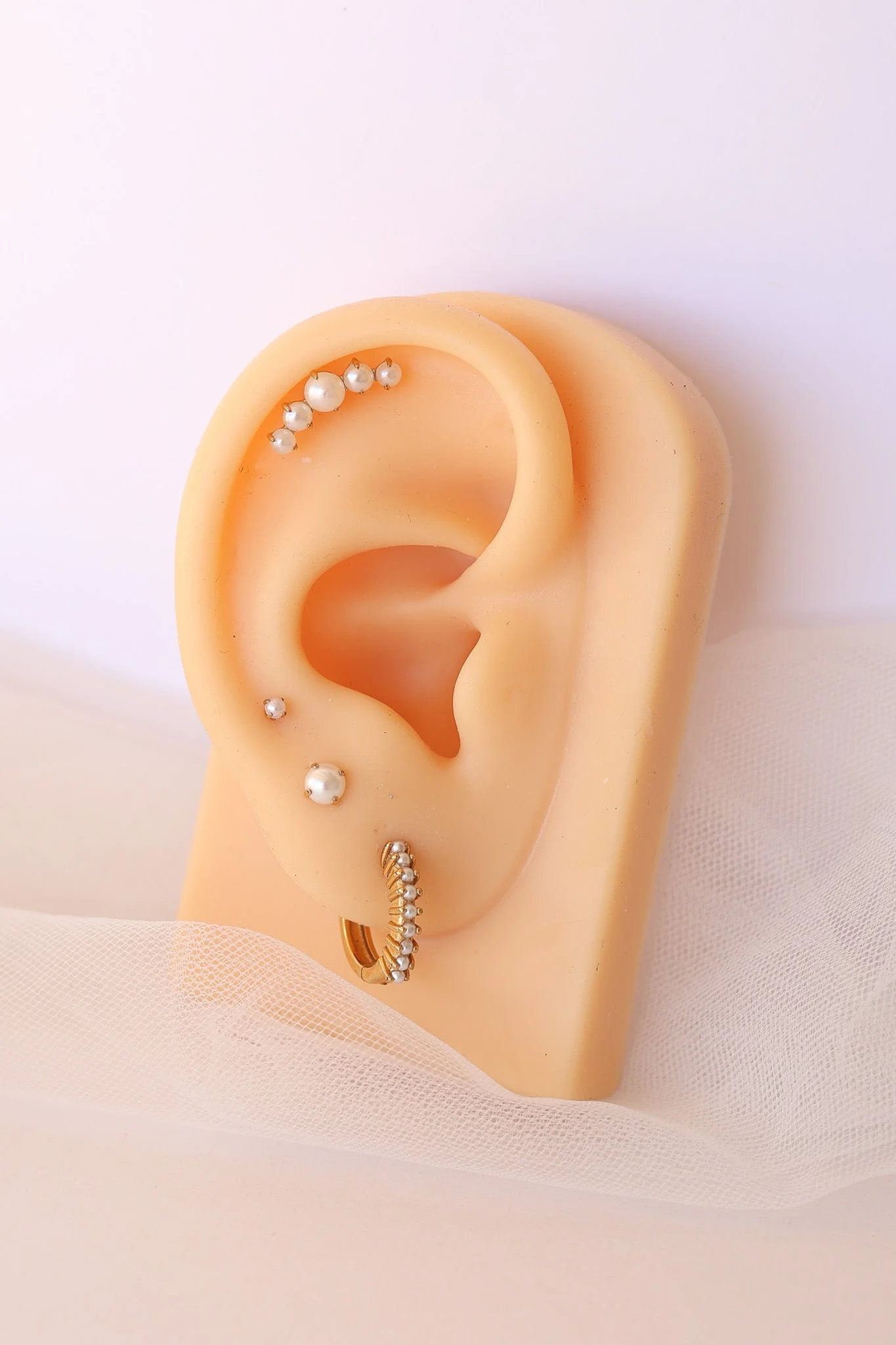 Hepburn Flat Back Pearl Stud Earring - Image 10