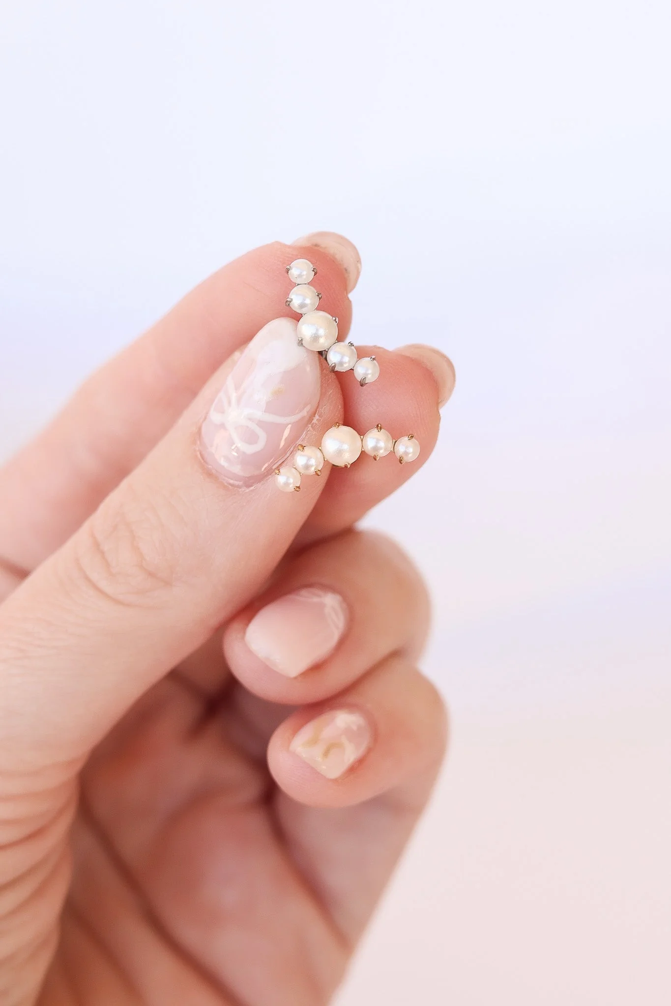 Hepburn Flat Back Pearl Stud Earring - Image 4