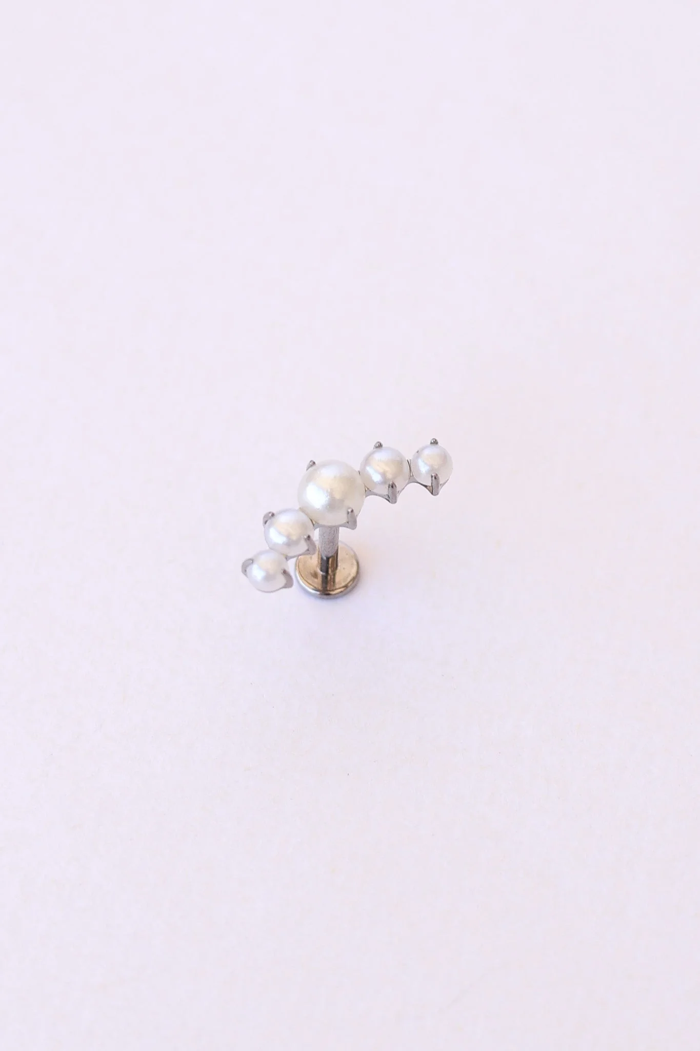 Hepburn Flat Back Pearl Stud Earring - Image 6