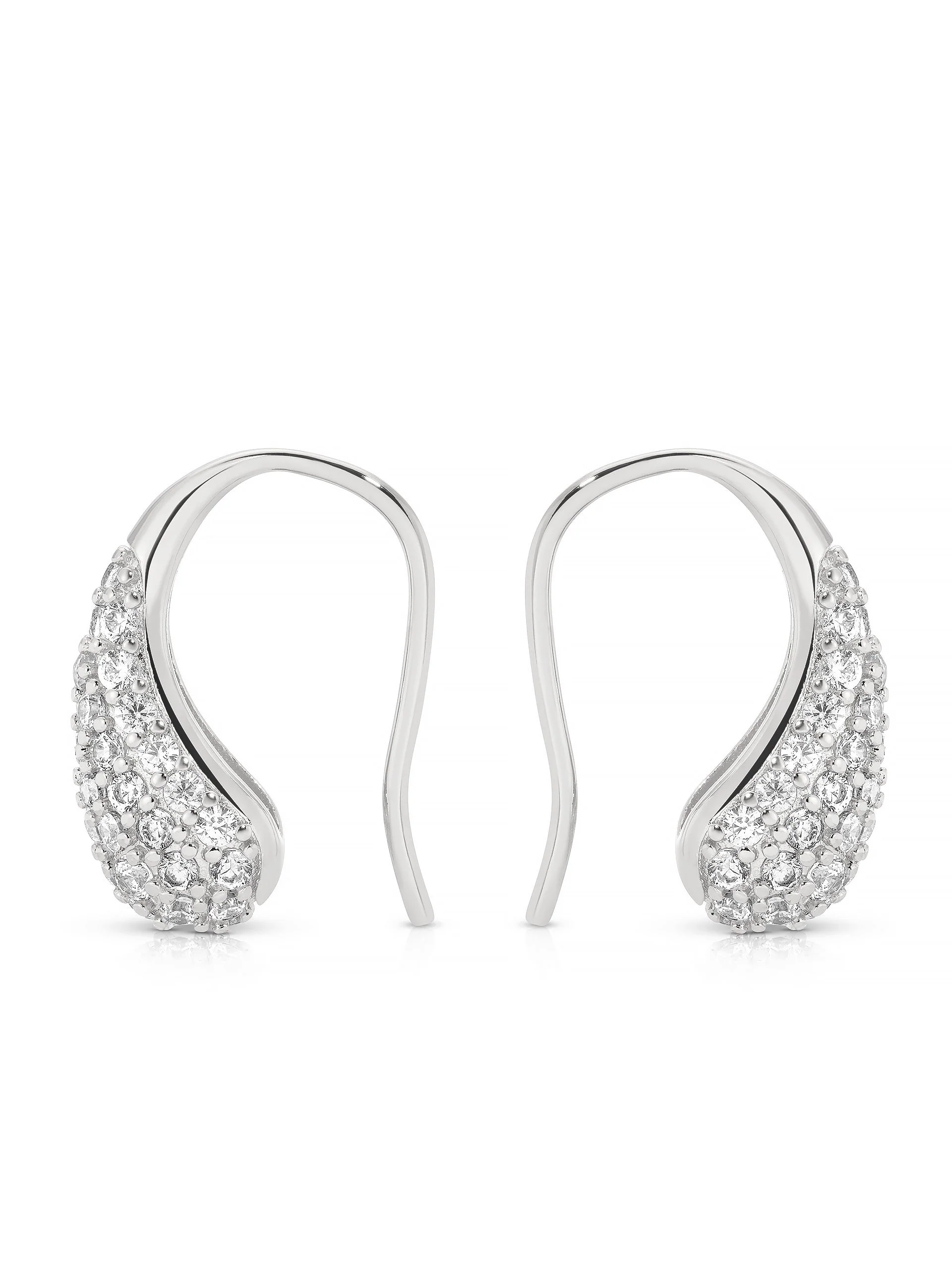 Hooked Pavé and Pearl Earrings - Image 6