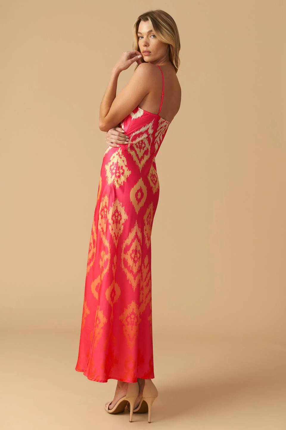 INDIE PINK IKAT SLIP DRESS - Image 2