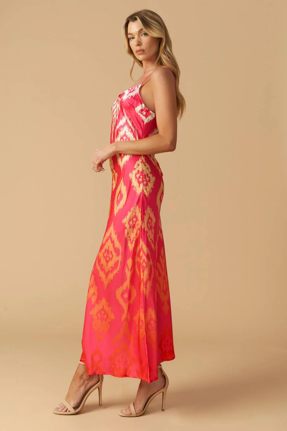 INDIE PINK IKAT SLIP DRESS - Image 5