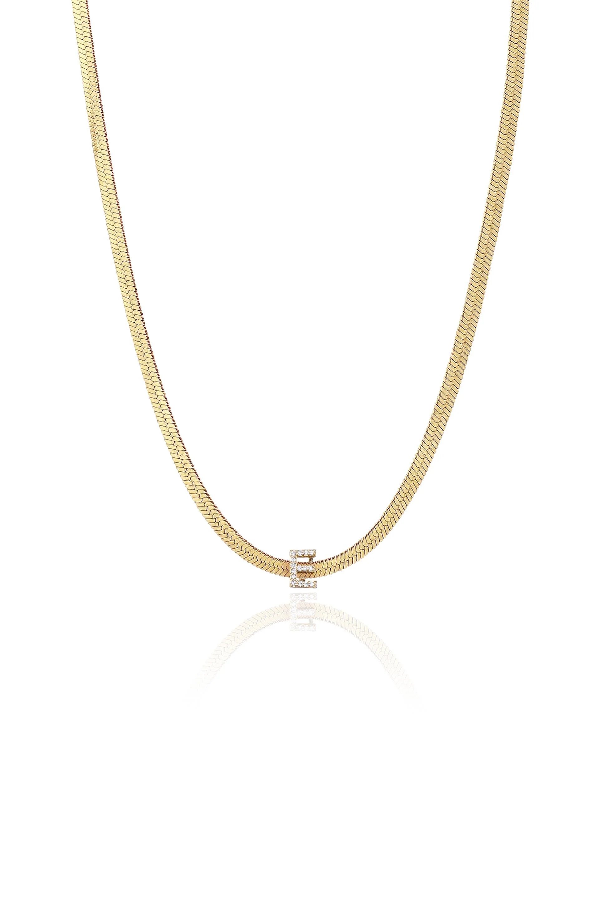 Initial Herringbone Necklace - Image 10