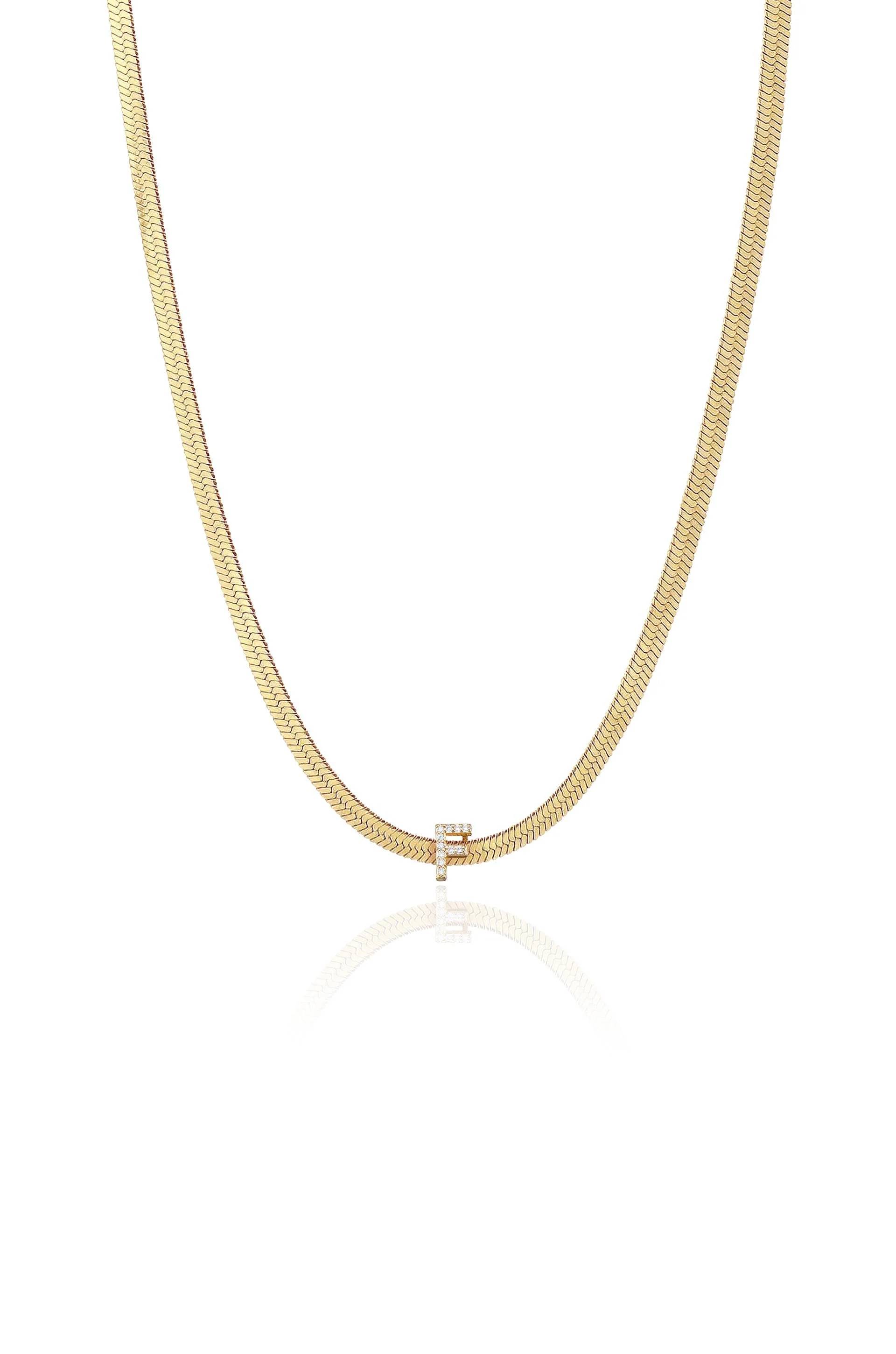 Initial Herringbone Necklace - Image 11