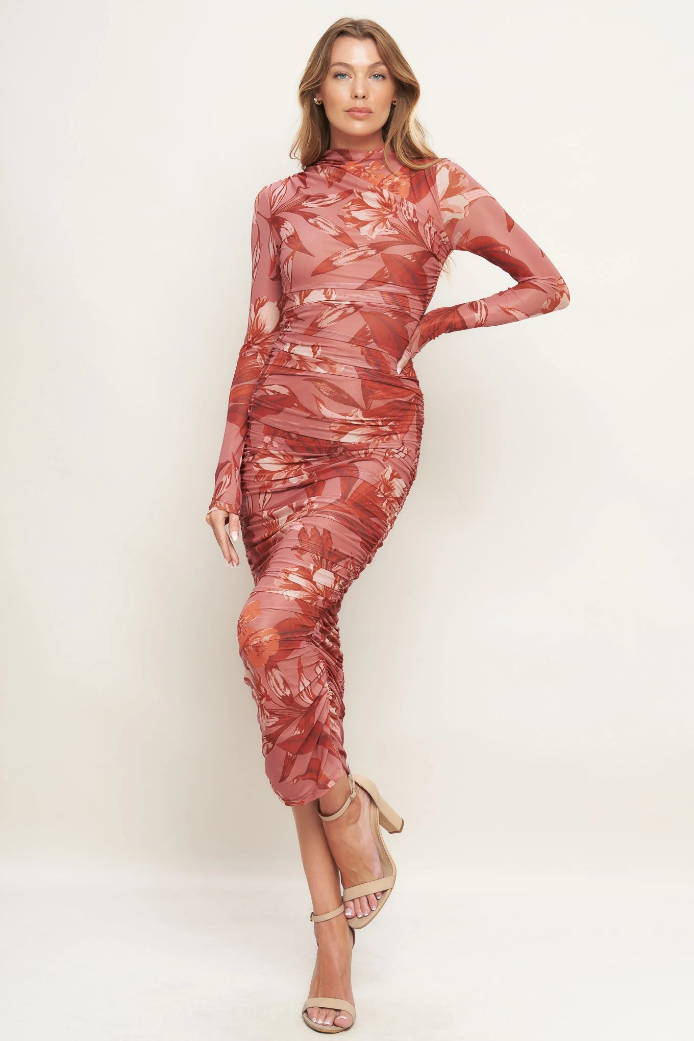 Size Small, INSTA WORTHY SIENNA POWER MESH MIDI DRESS - FINAL SALE - Image 3