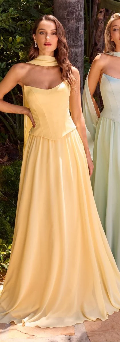 ISABELLA GOWN - STRAPLESS CHIFFON DRESS WITH SCARF - Image 21