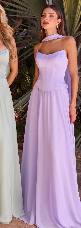 ISABELLA GOWN - STRAPLESS CHIFFON DRESS WITH SCARF - Image 22