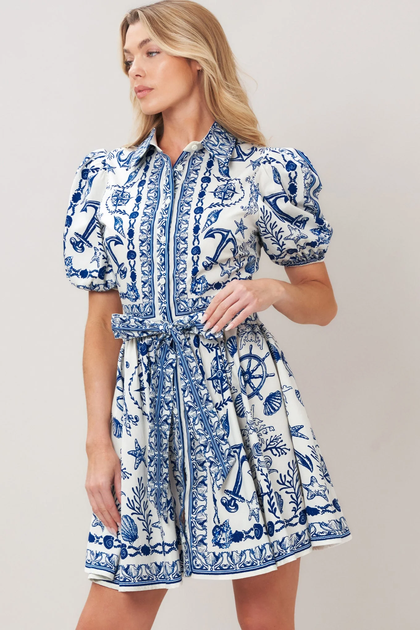 ISLAND PULSE BLUE MINI DRESS - Image 4