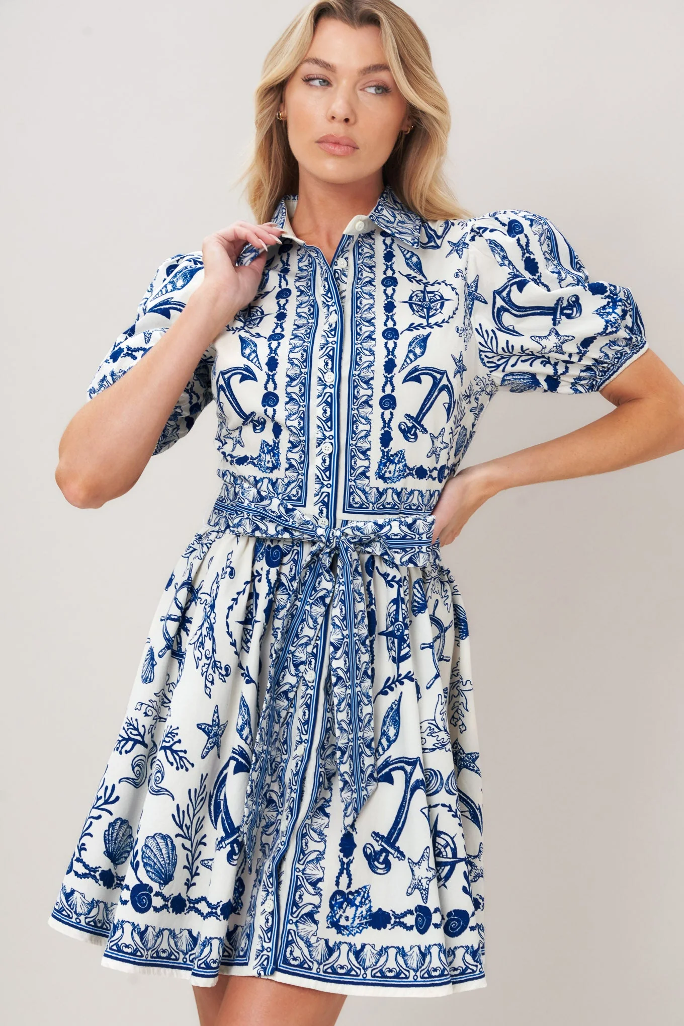 ISLAND PULSE BLUE MINI DRESS - Image 6