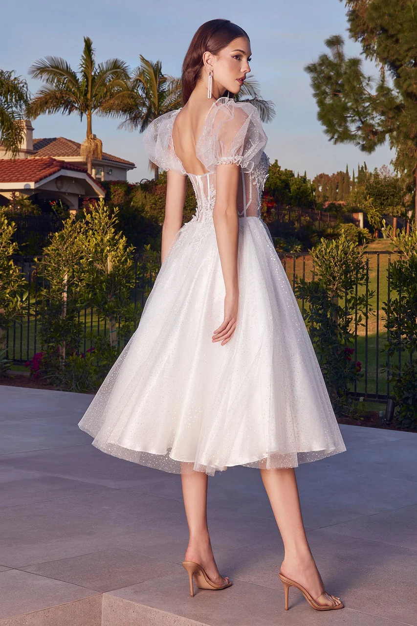 Jane Midi Dress - Off-White Glitter Tulle Dress - Image 2