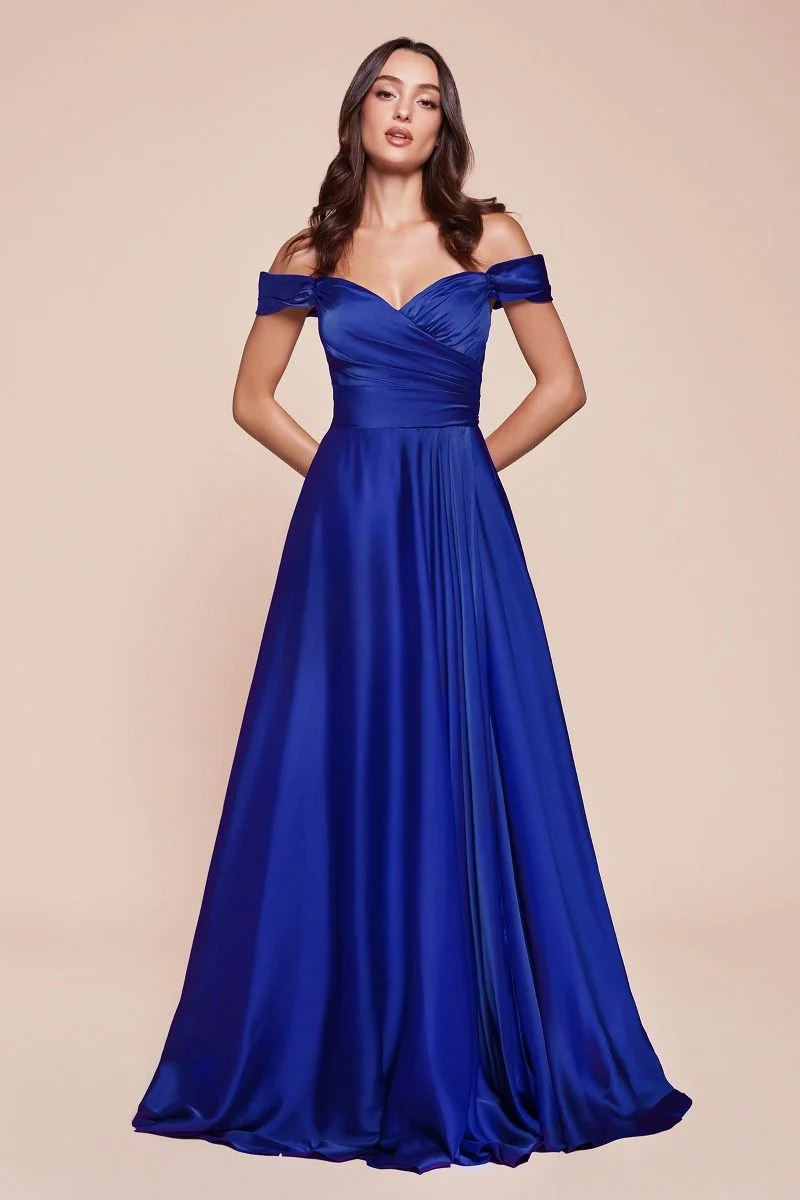 JILLIAN GOWN - A-LINE SOFT SATIN OFF THE SHOULDER DRESS - Image 27