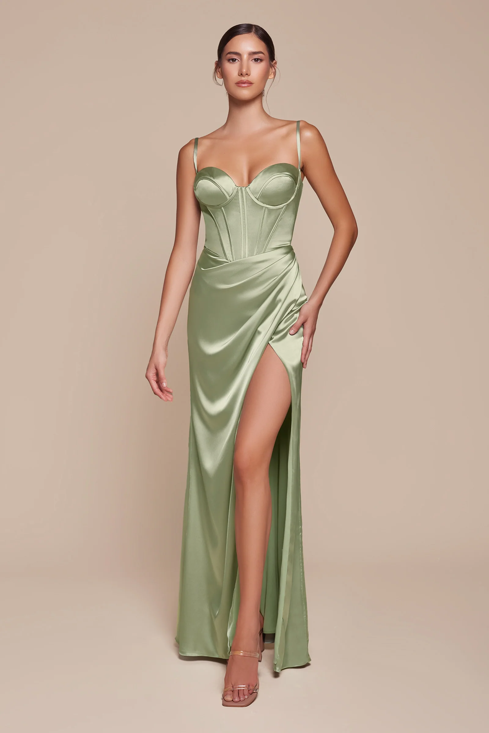Jocelyn Gown - Fitted Satin Bustier Luxe Satin Gown - Image 10