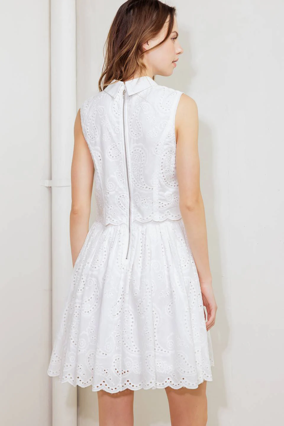 JOVIE WHITE EYELET MINI DRESS - Image 2