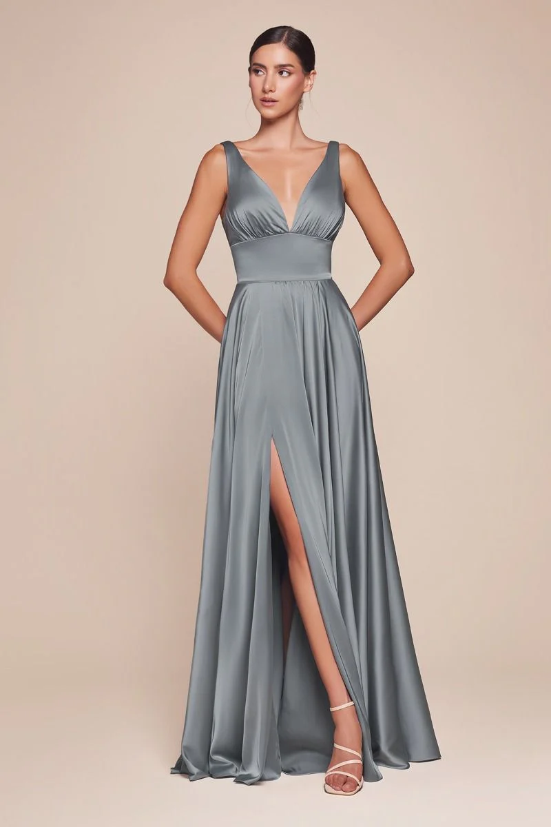 Kinsley Gown - Soft Satin A-line Dress - Image 4
