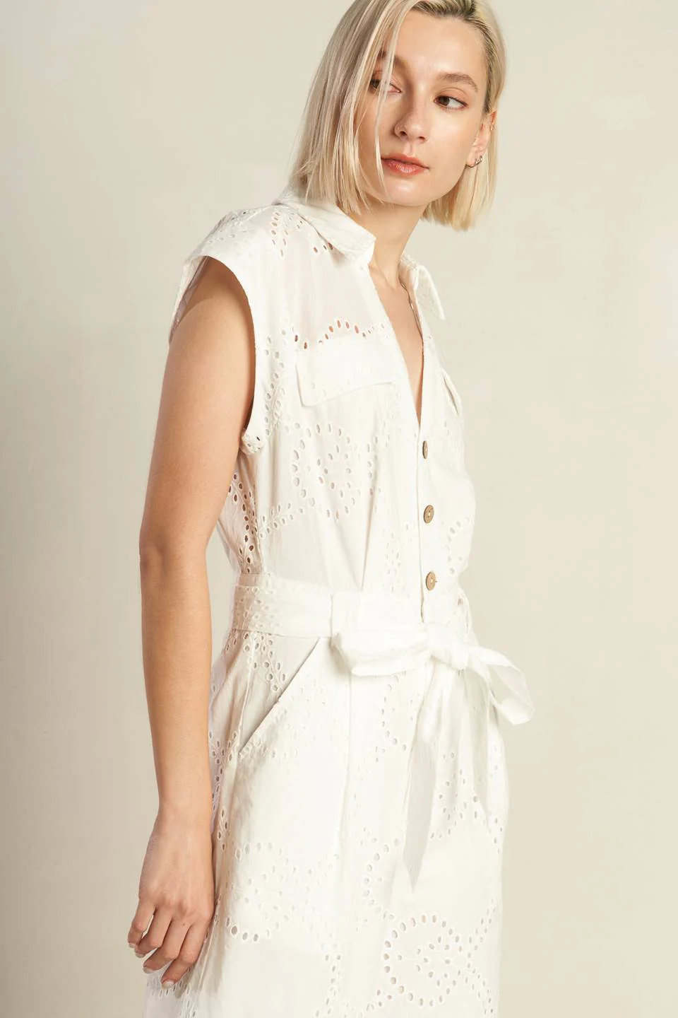 KNOW BETTER - WHITE EYELET JUMPSUIT - Image 7