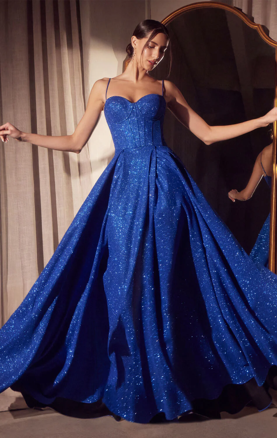 Krista Gown - Glitter Dusted A-line Bustier Dress - Image 5