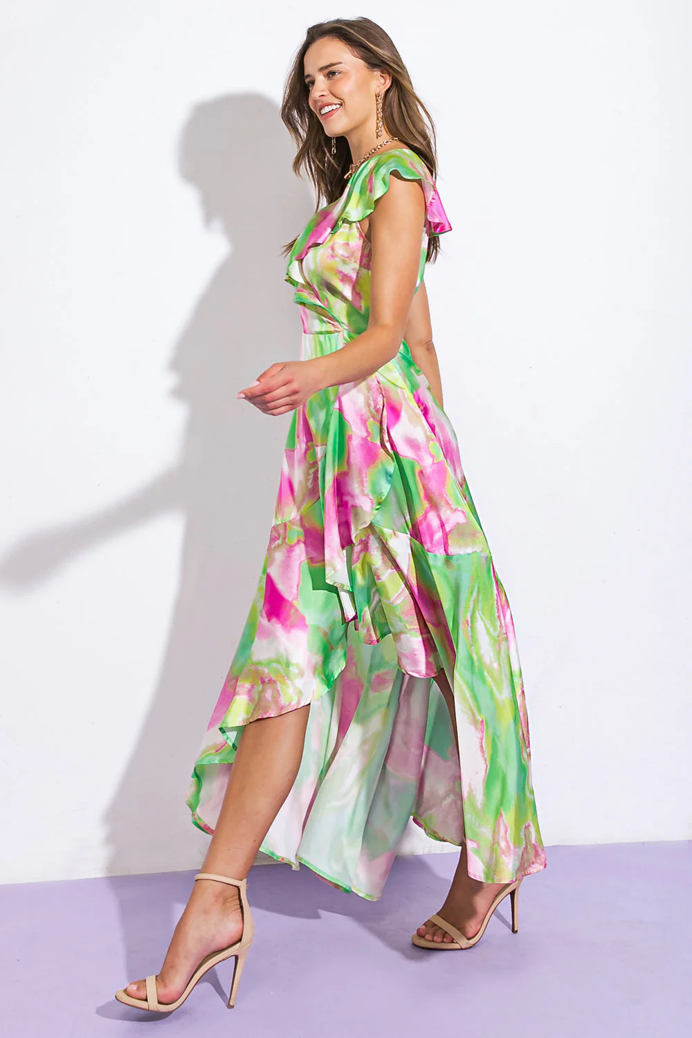 LA BABE SATIN WRAP STYLE MAXI DRESS - Image 11