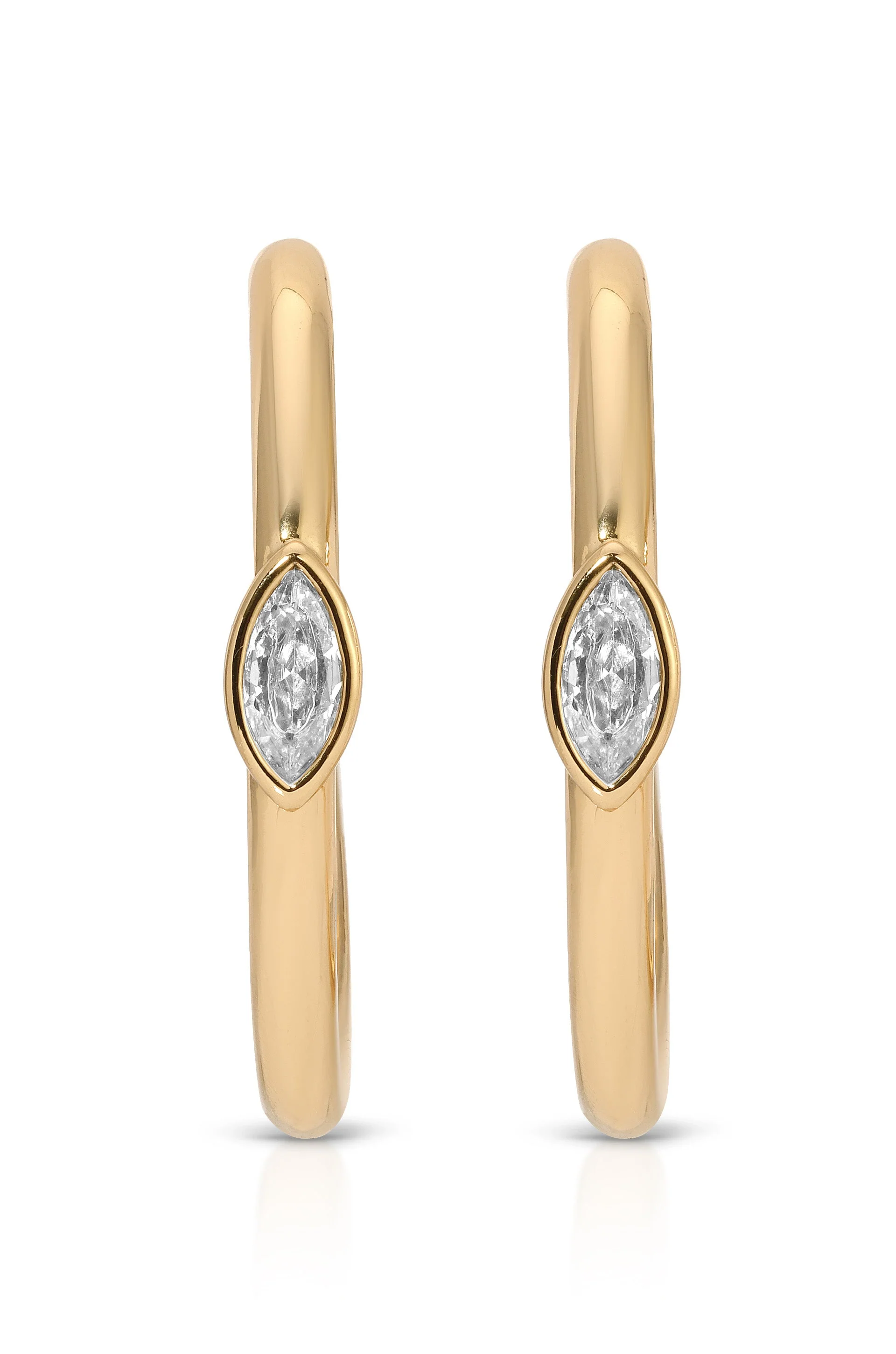 Large Marquise Crystal Hoops - Image 3