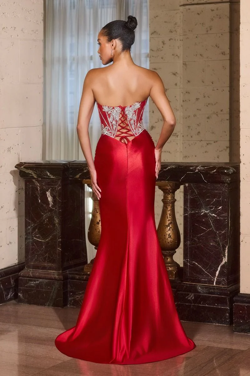 LARISSA GOWN - CRYSTAL CORSET DRESS WITH LACE UP BACK - Image 3