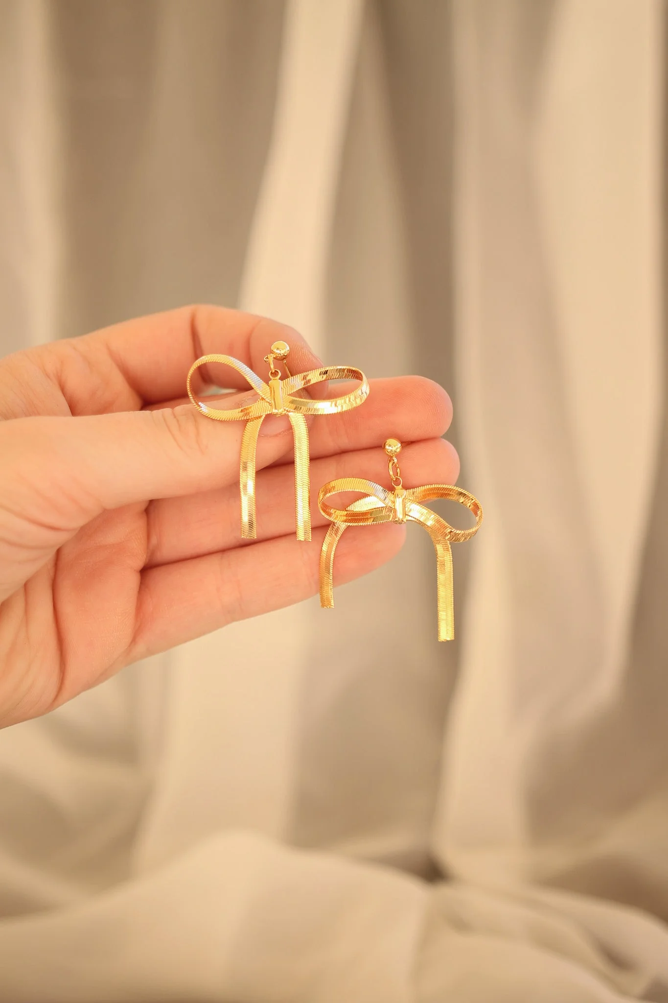 Lauren Bow Dangle in Gold - Image 7