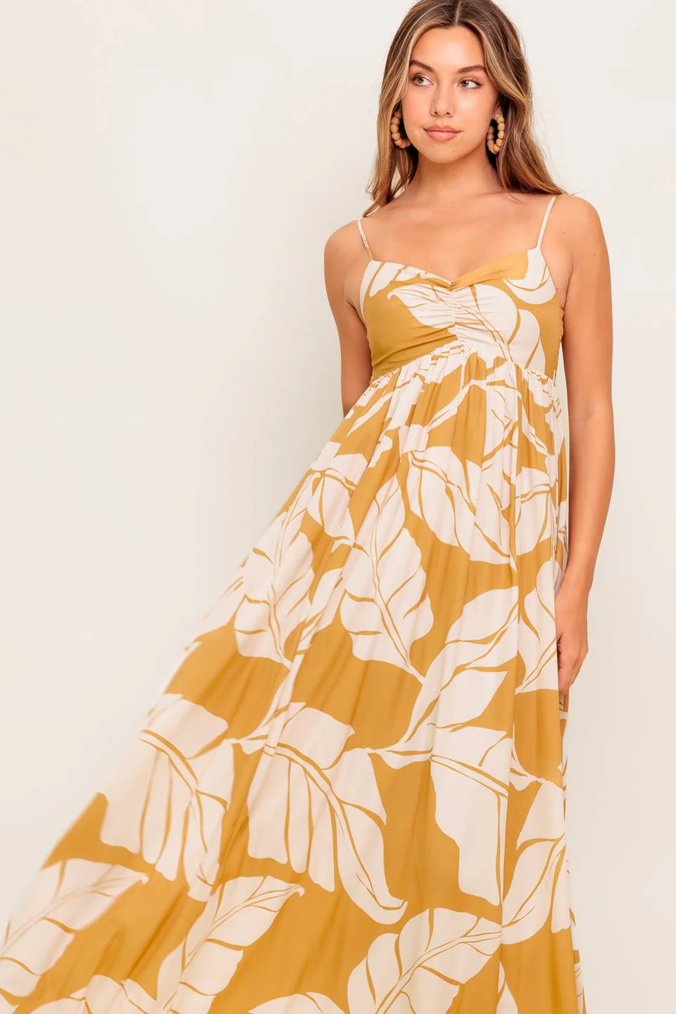 LEAF PRINT SUMMER MAXI DRESS - Image 3