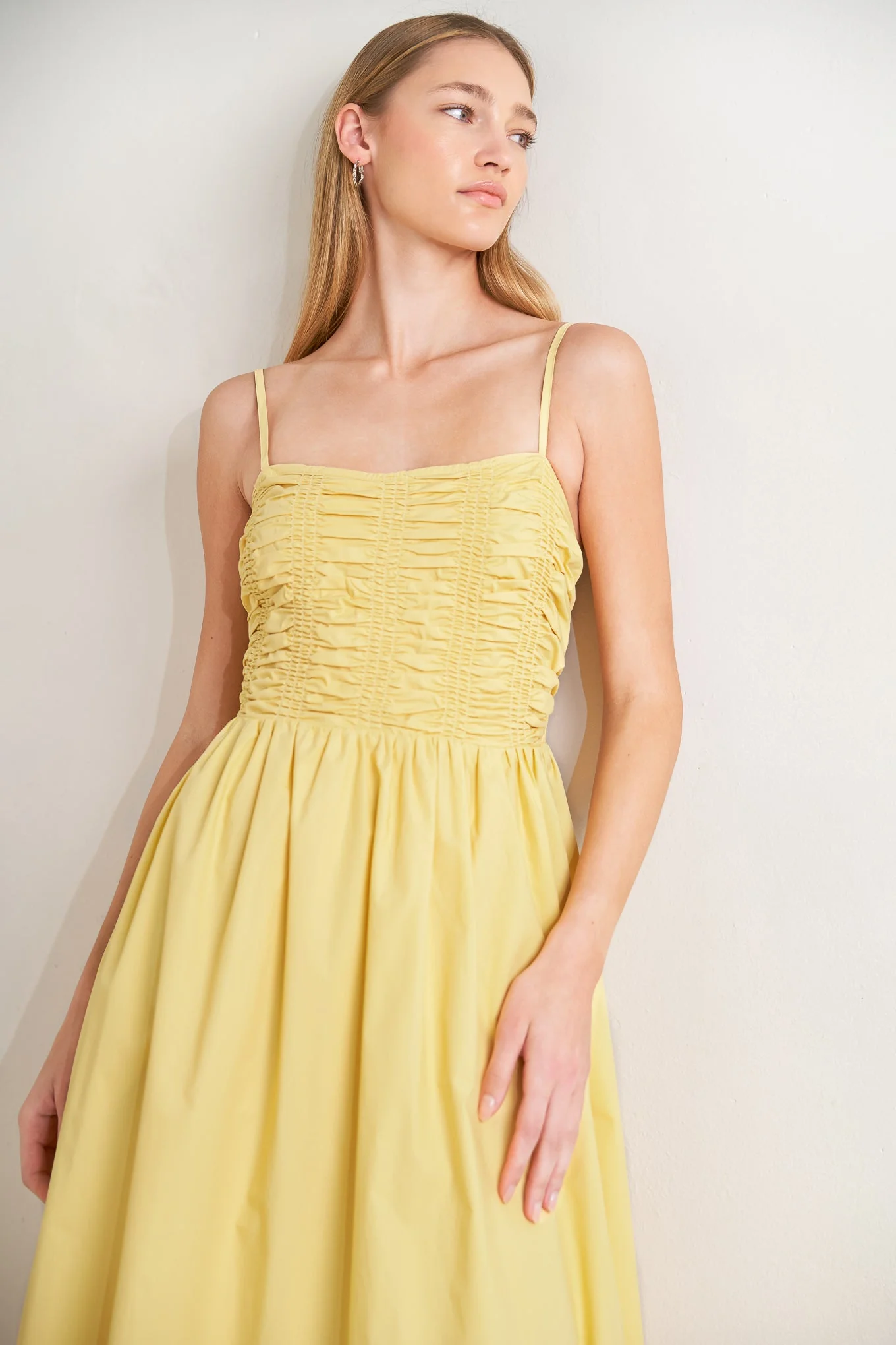 LEMON KISS BUTTER YELLOW MIDI DRESS - Image 4