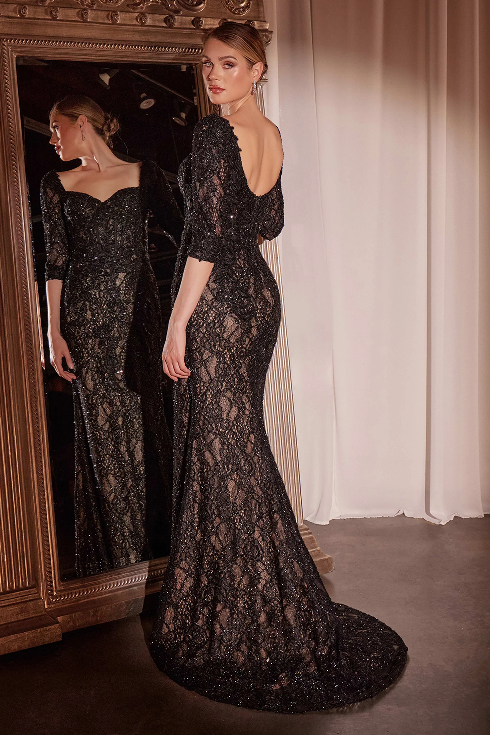 Liesel Gown - LONG SLEEVE LACE FITTED DRESS & OVERSKIRT - Image 3