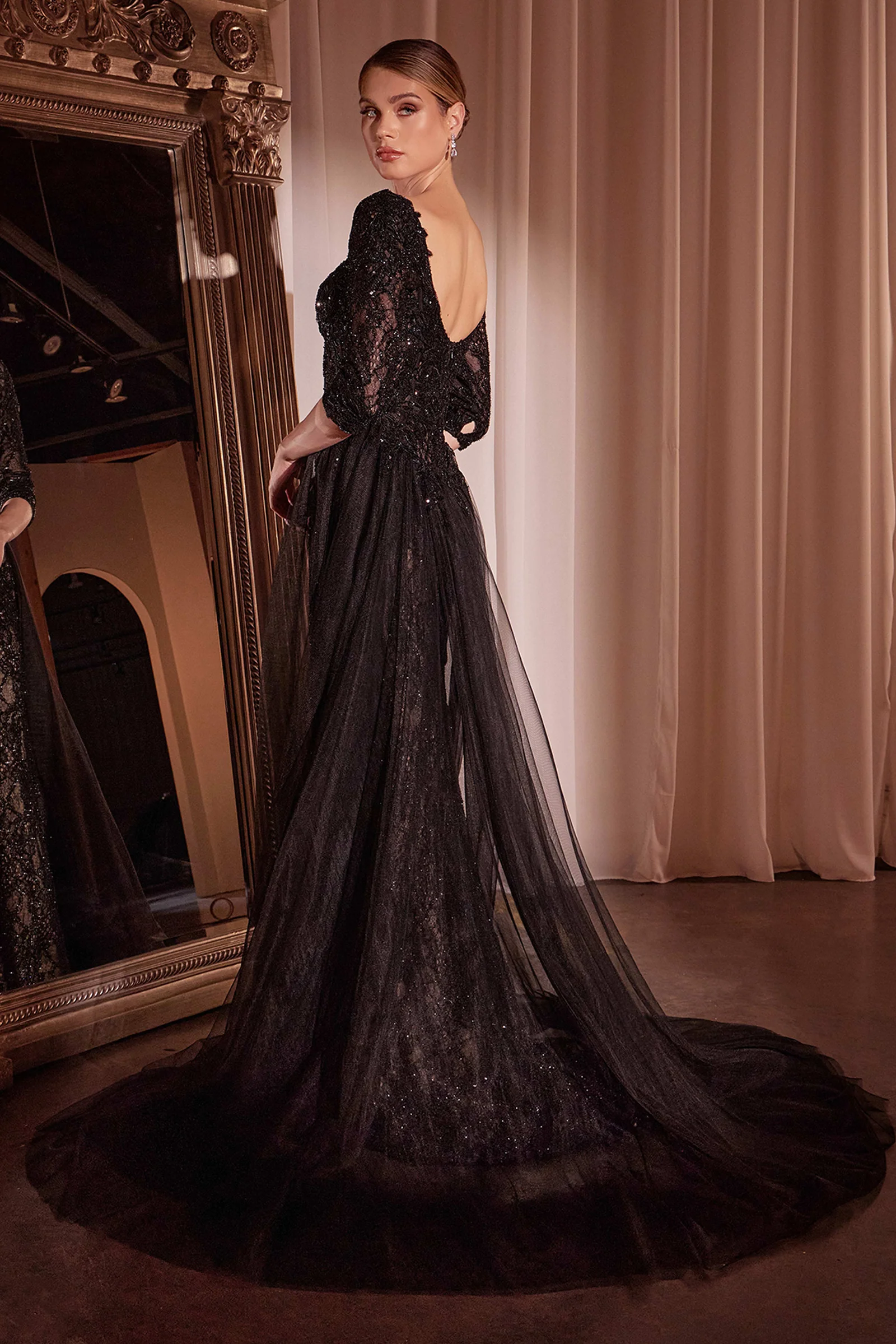 Liesel Gown - LONG SLEEVE LACE FITTED DRESS & OVERSKIRT - Image 4
