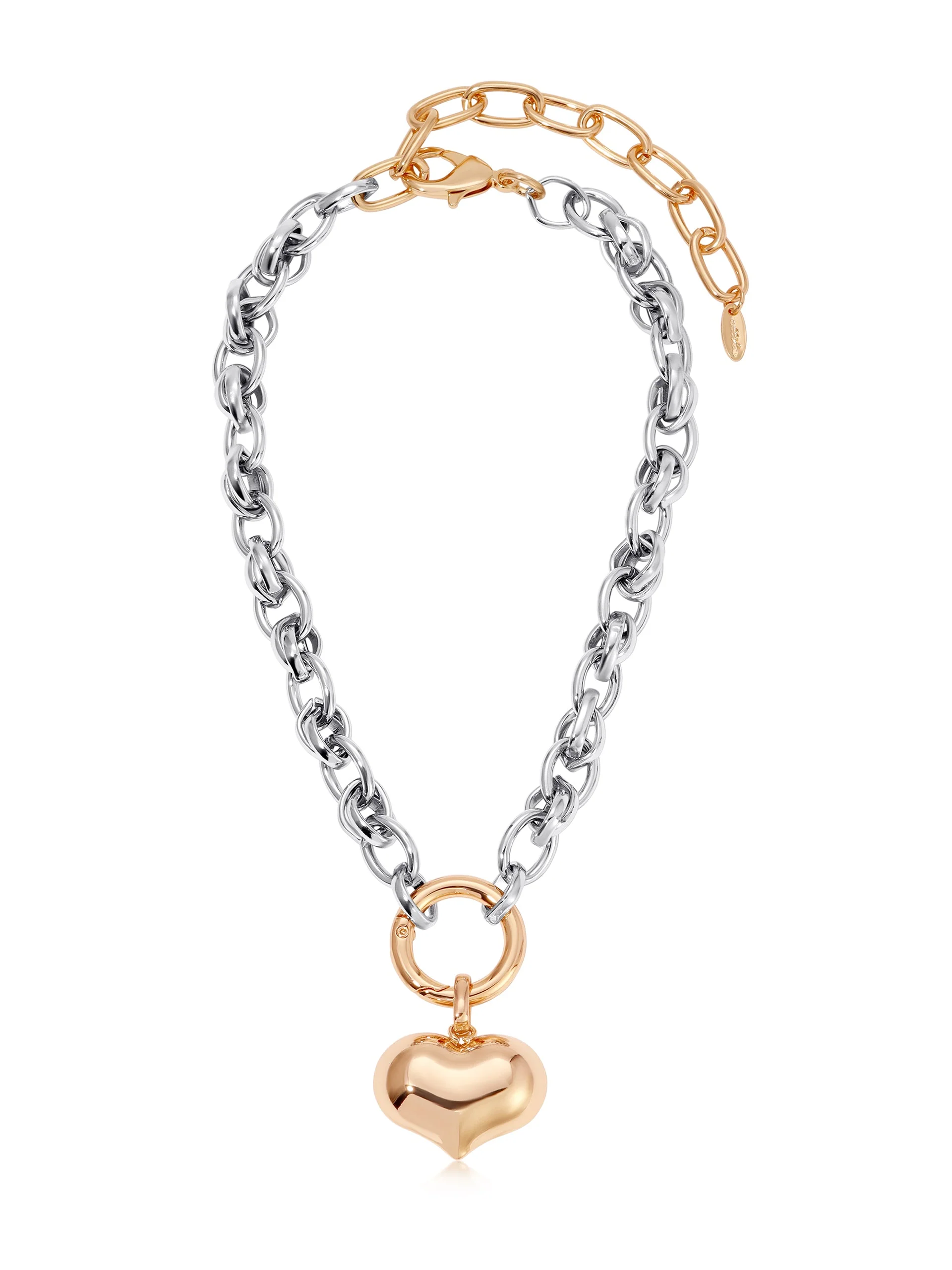Locked in Mixed Metal Heart Necklace - Image 3