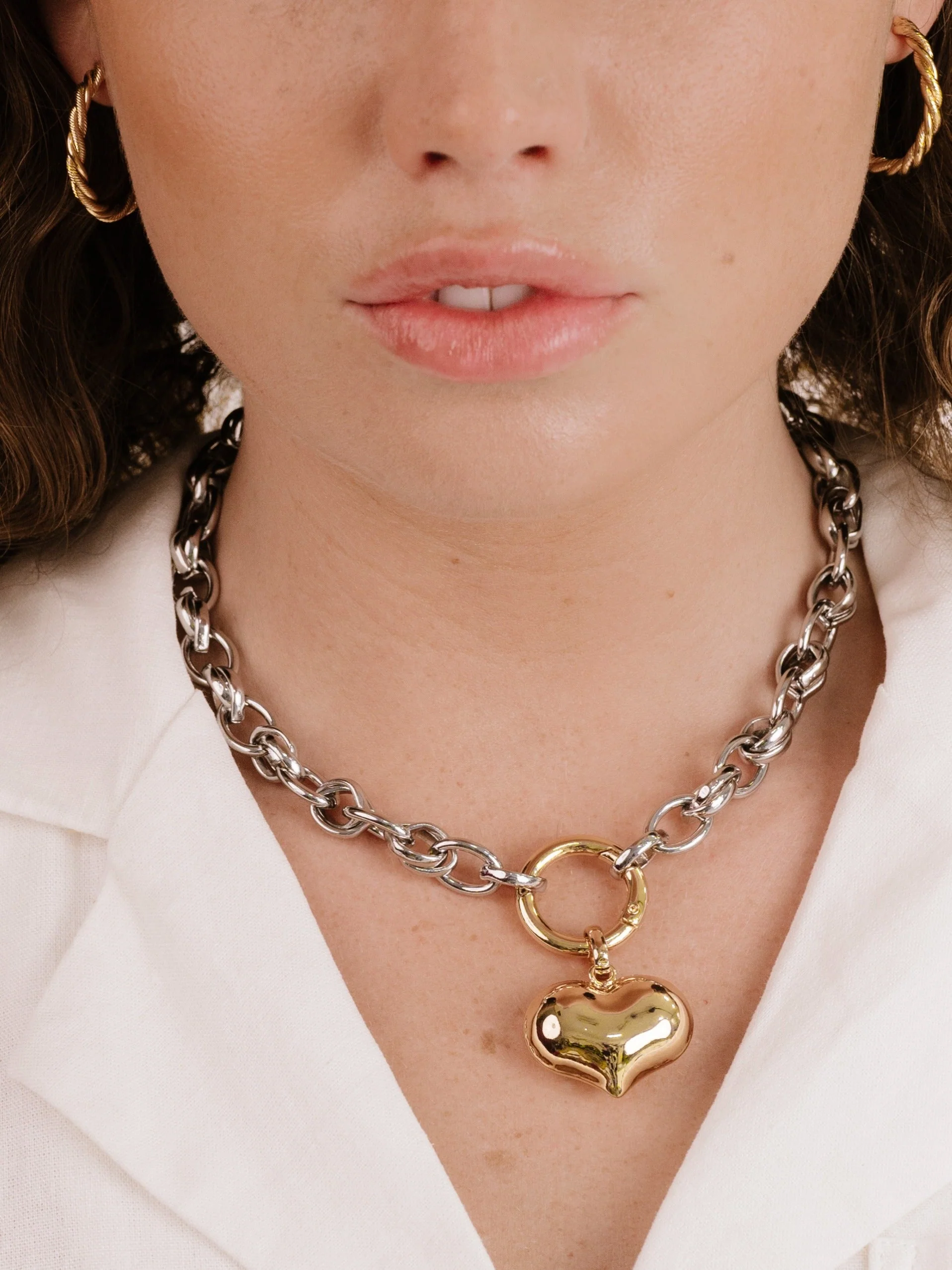 Locked in Mixed Metal Heart Necklace - Image 7