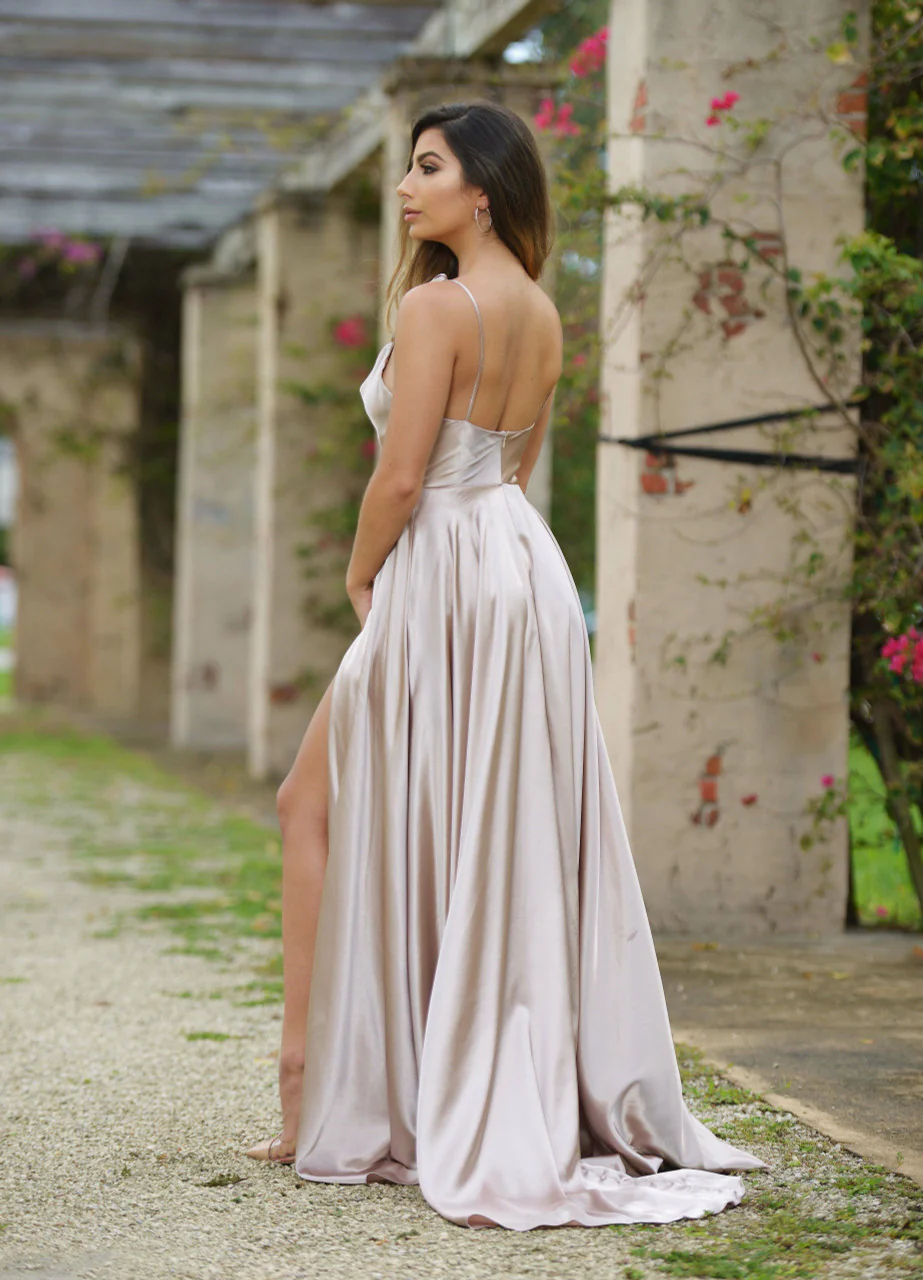 LOTTIE GOWN - SATIN A-LINE DRESS - Image 65