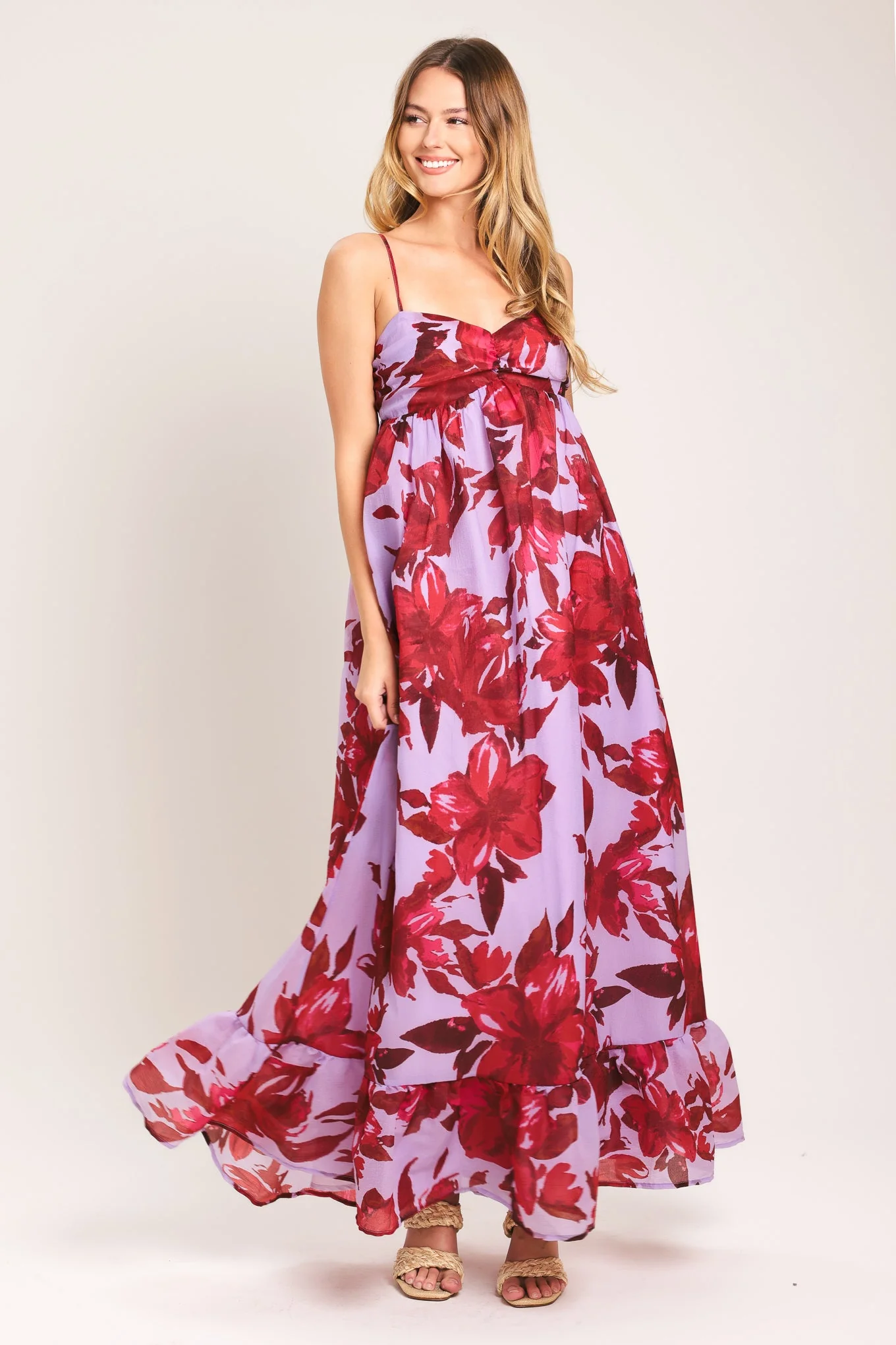 LOVE BLOSSOM FLORAL MAXI DRESS