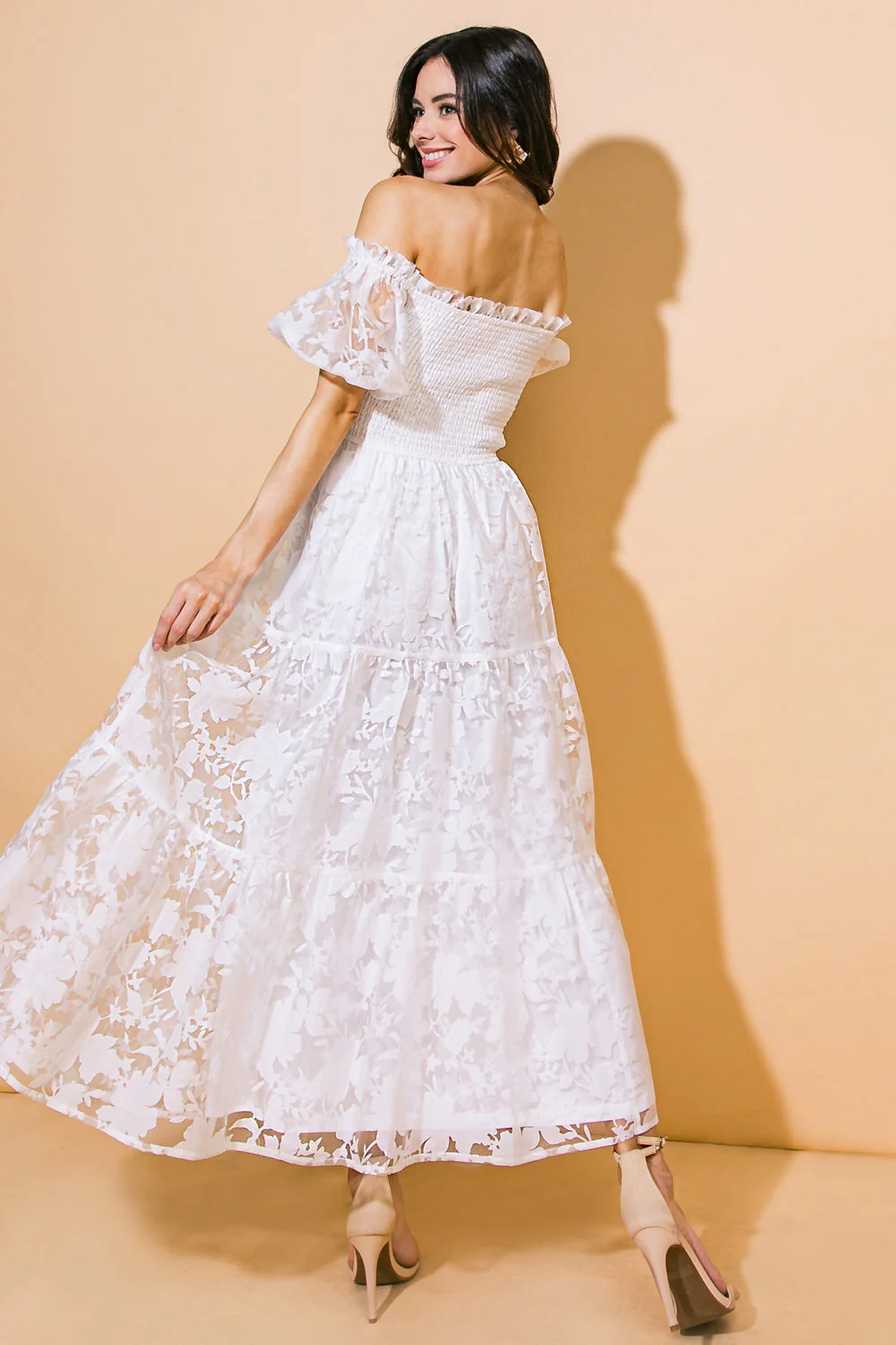LOVE IN YOUR EYES WHITE MIDI DRESS - Image 2