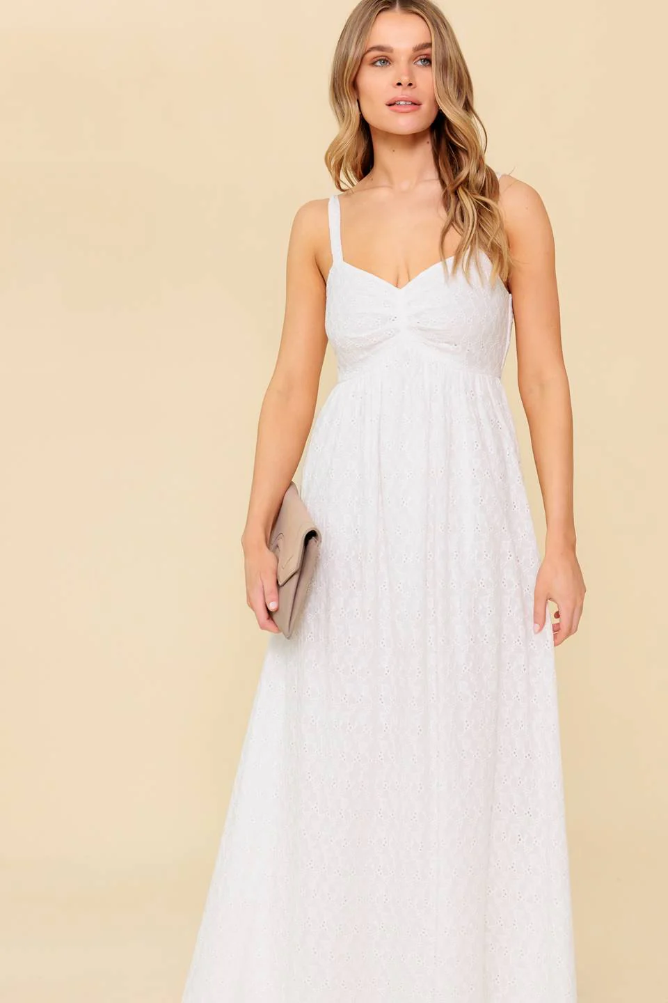 LOVE OF MINE - IVORY EYELET MIDI DRESS - Image 4