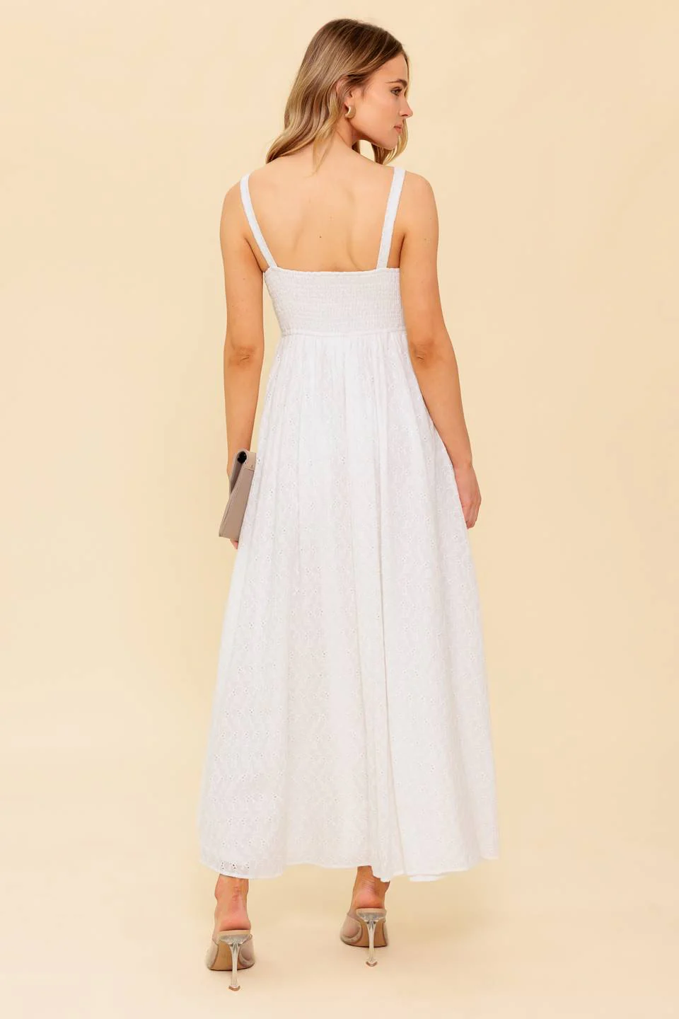 LOVE OF MINE - IVORY EYELET MIDI DRESS - Image 7