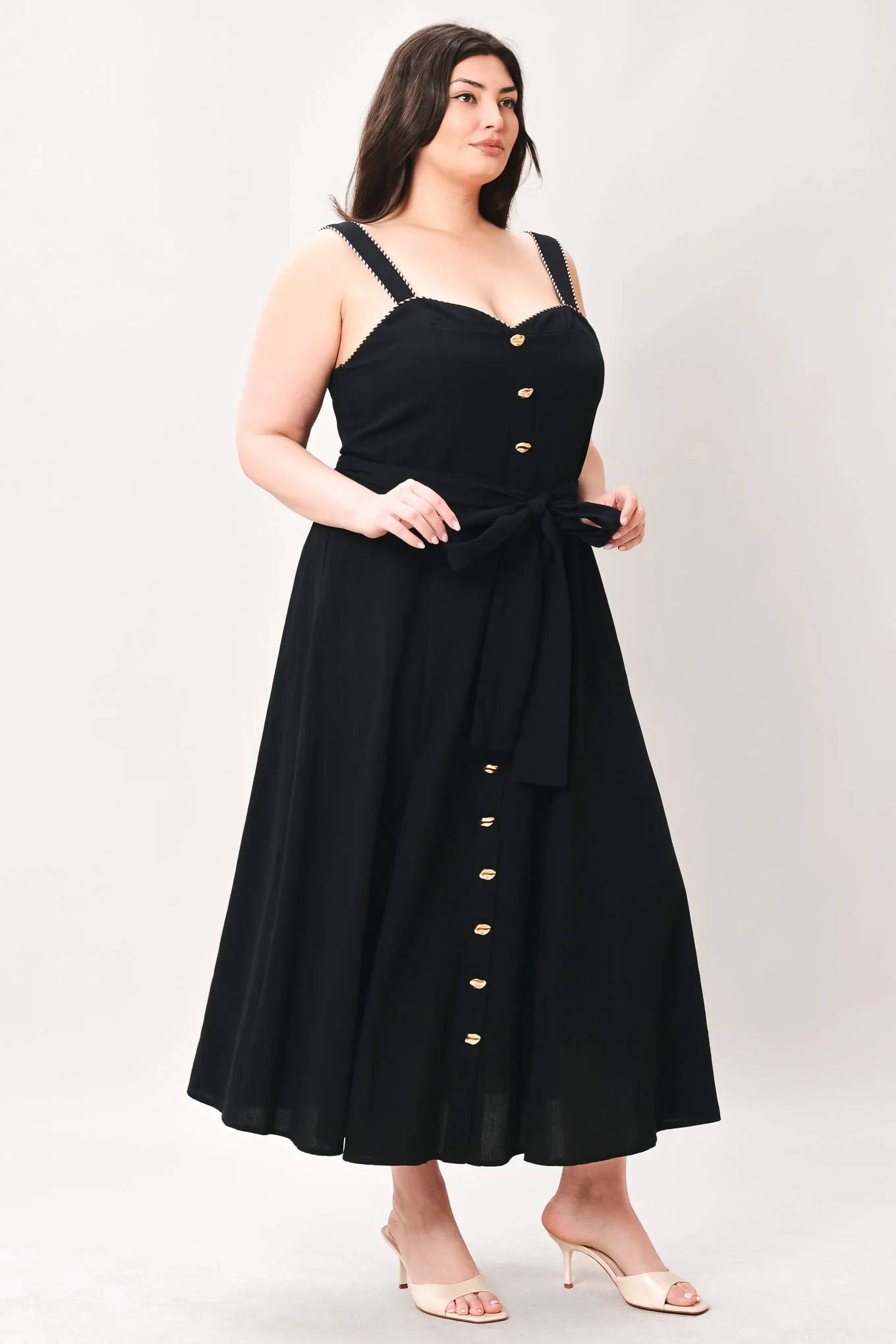 LOVELY NOIR BLACK MIDI DRESS - Image 11