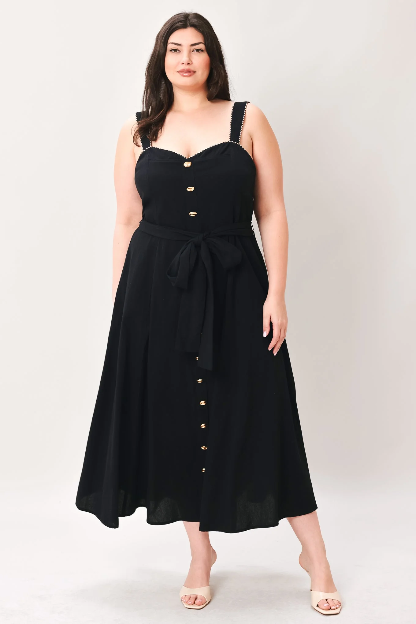LOVELY NOIR BLACK MIDI DRESS - Image 13