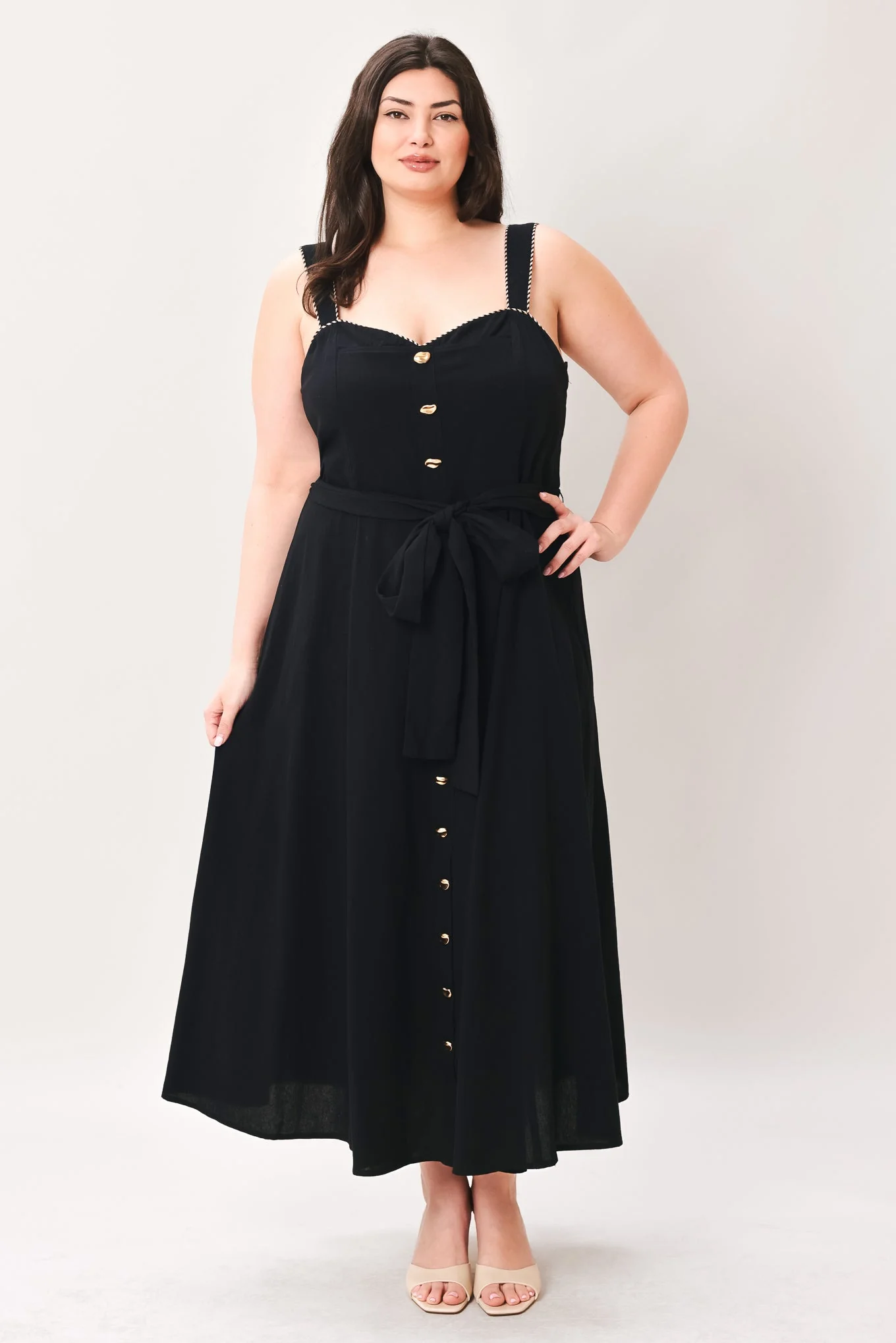 LOVELY NOIR BLACK MIDI DRESS - Image 9