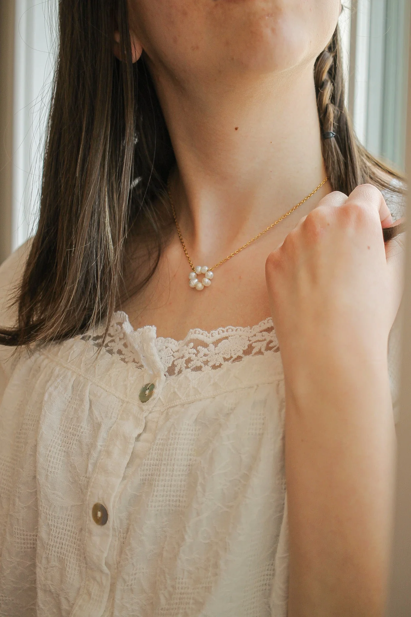 Lucy Necklace in Freshwater Pearl - Image 2