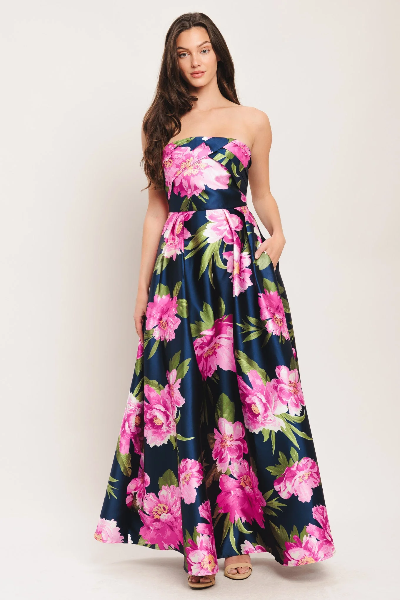 LUNA FLORA NAVY MAXI DRESS - FINAL SALE - Image 4