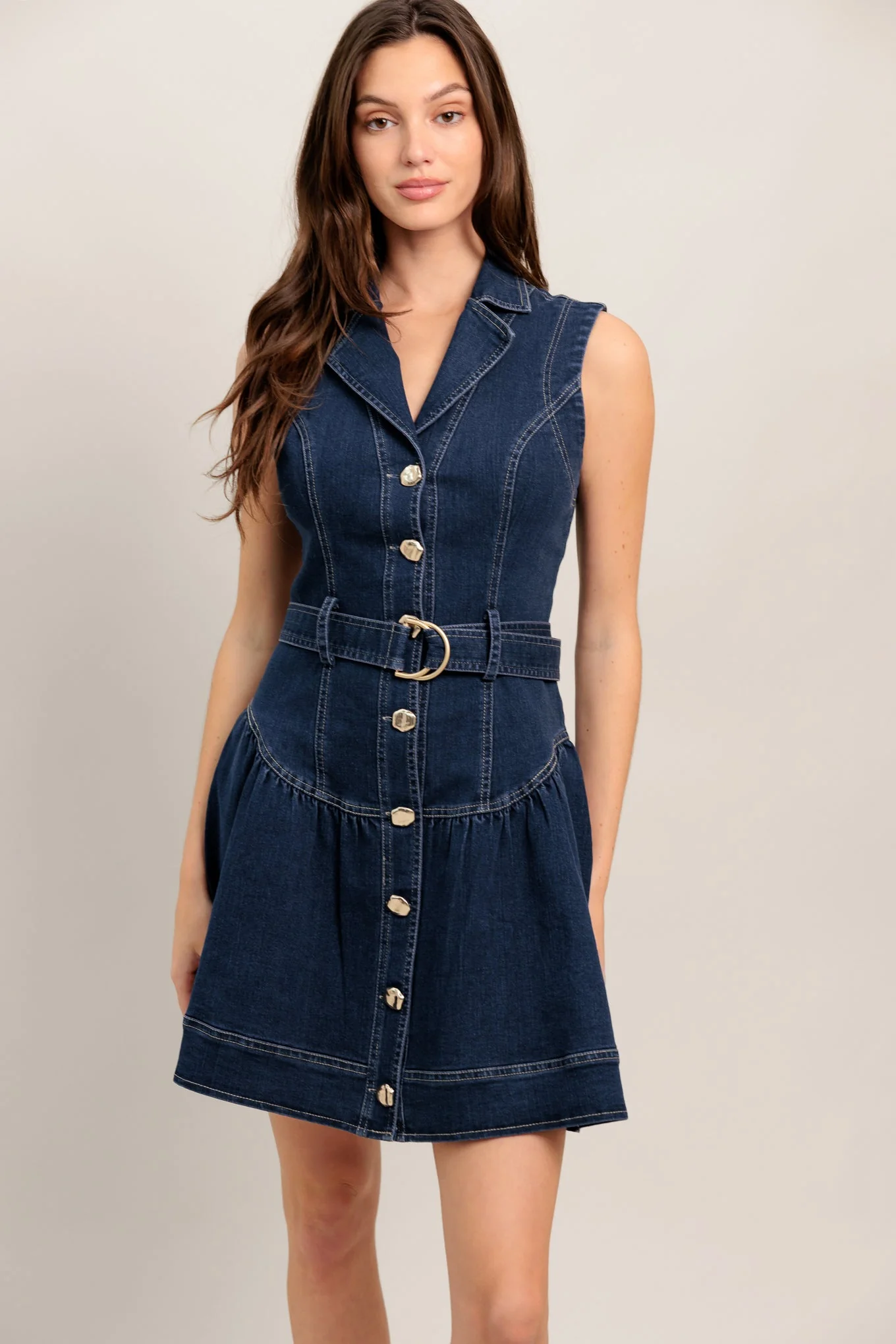 MADE TO FLATTER DENIM MINI DRESS - FINAL SALE - Image 5