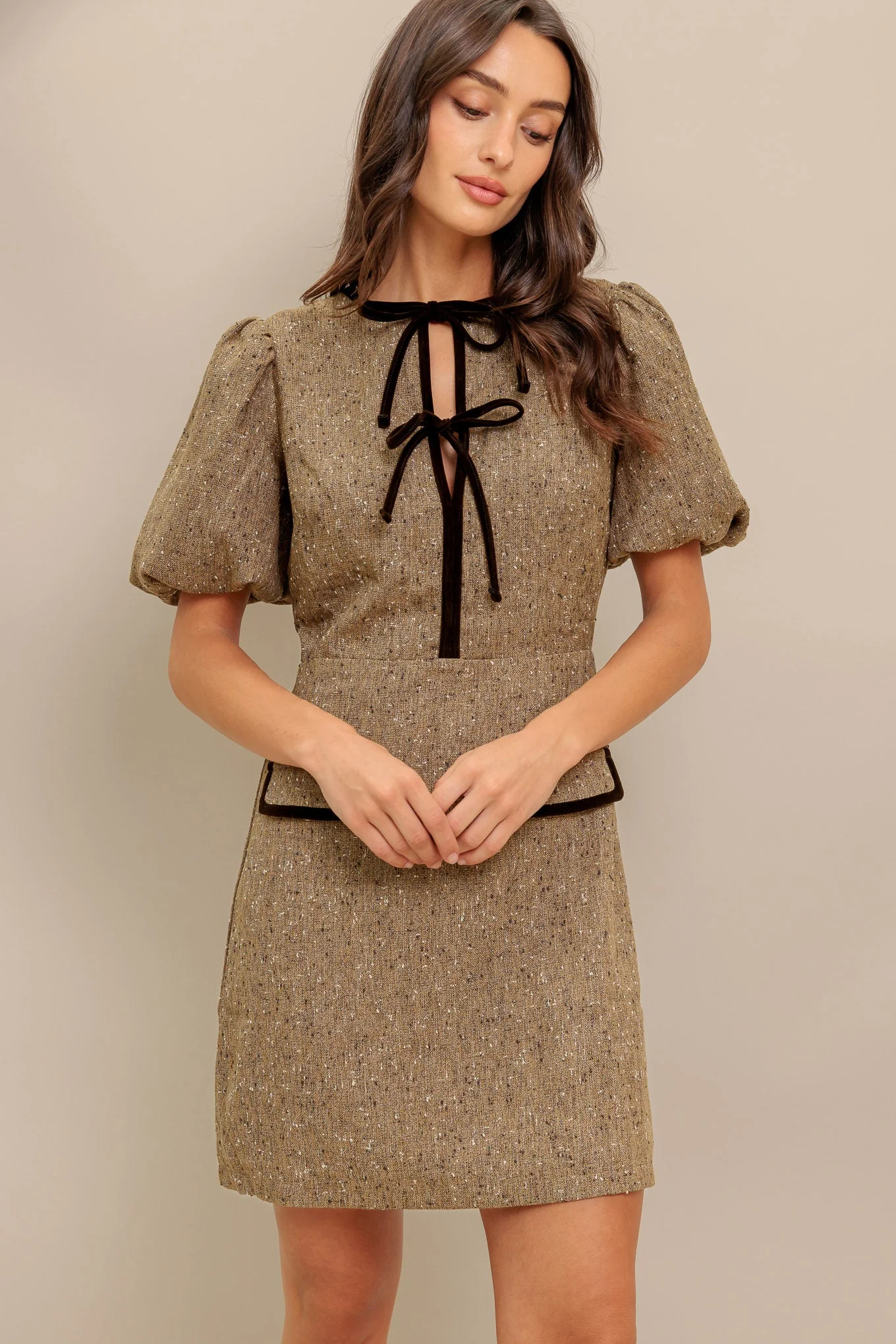 MADEMOISELLE MODE TWEED MINI DRESS - FINAL SALE - Image 3